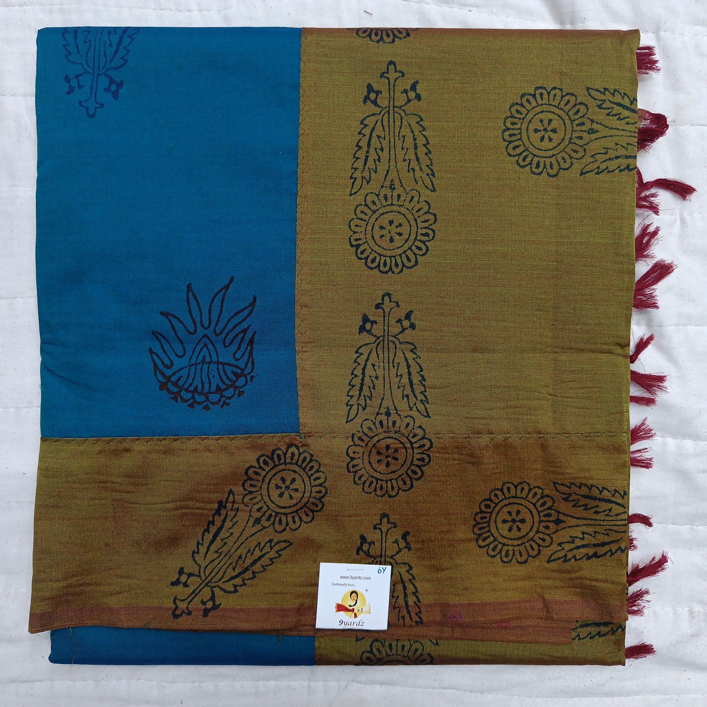 printed Poly cotton 6yardz Sarees