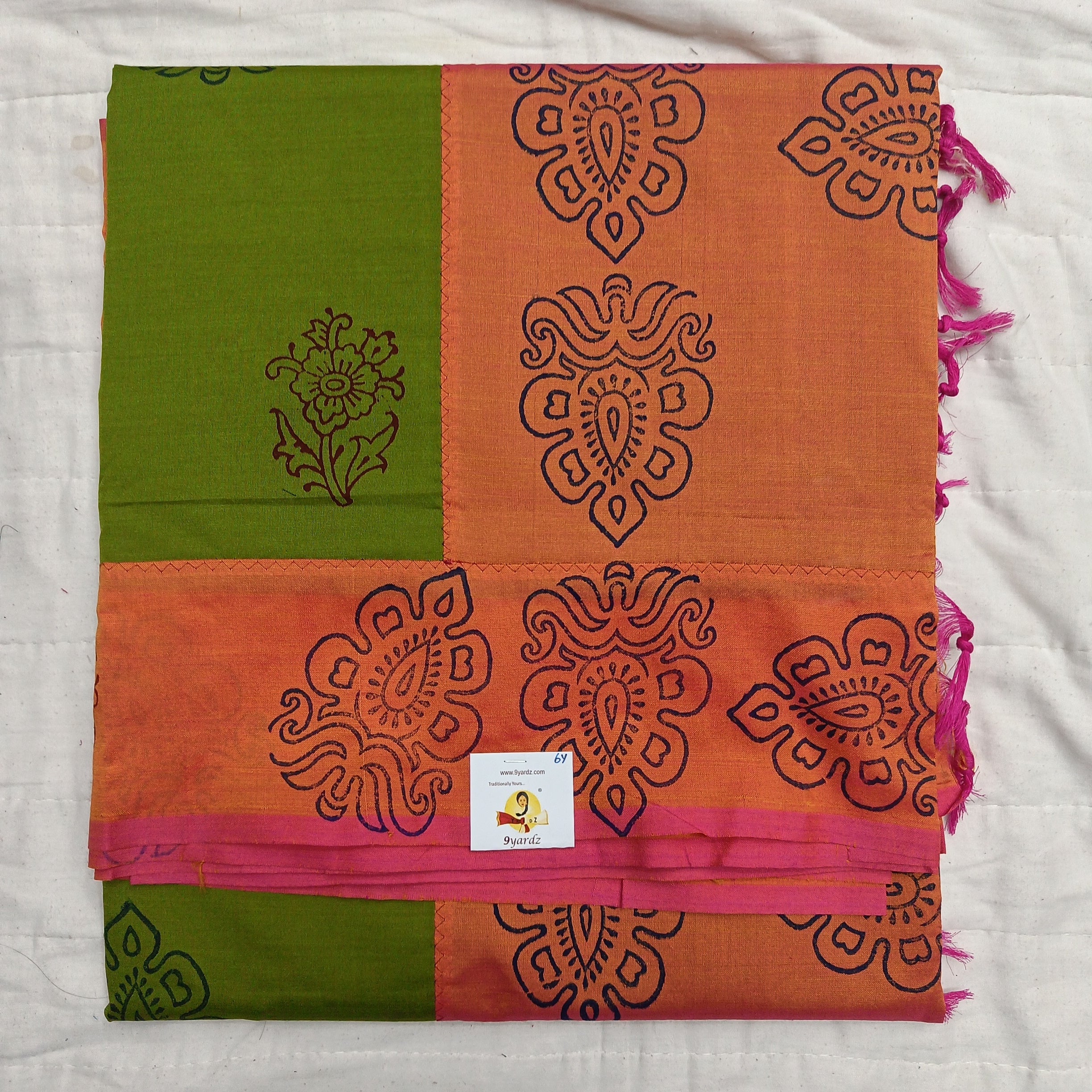 printed Poly cotton 6yardz Sarees
