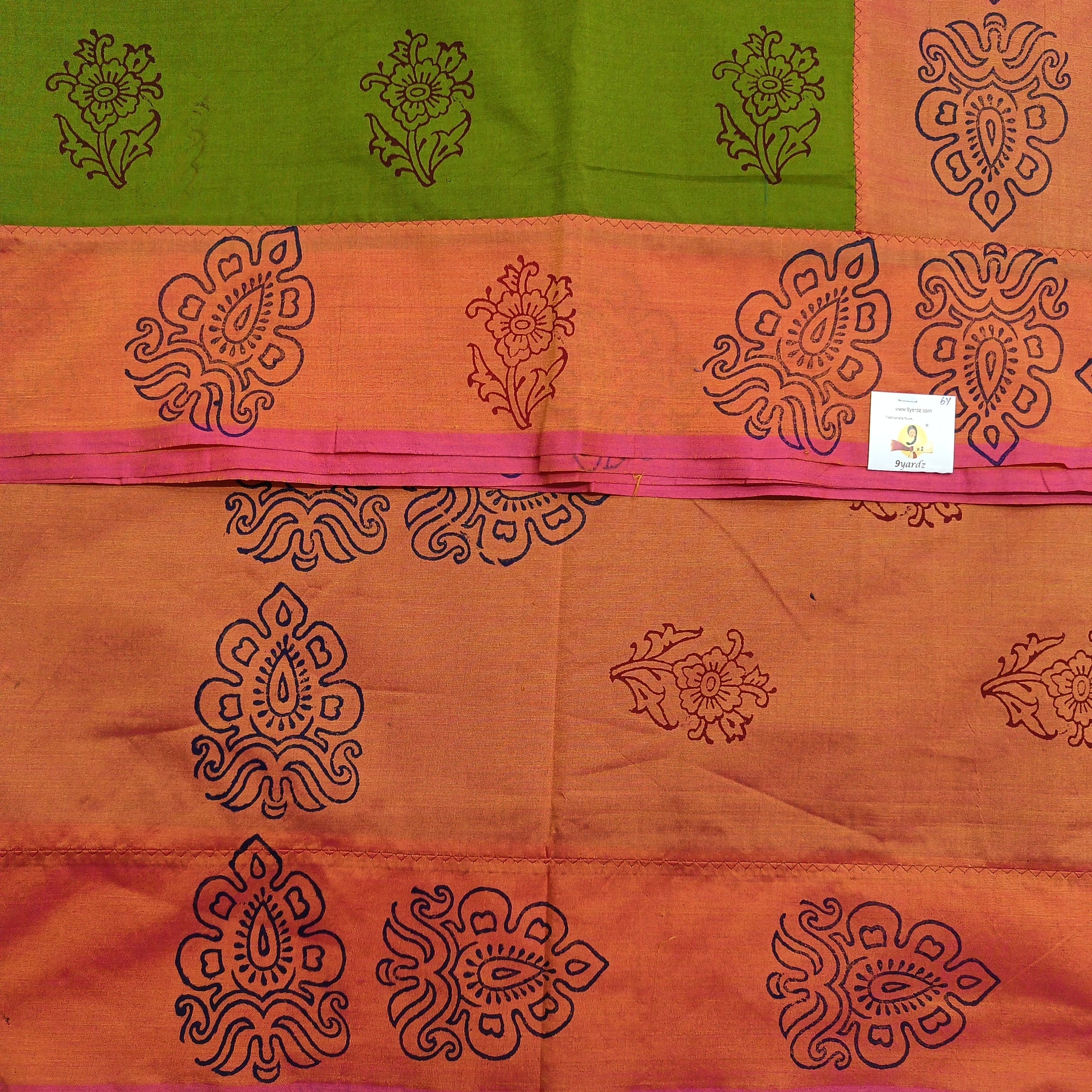 printed Poly cotton 6yardz Sarees