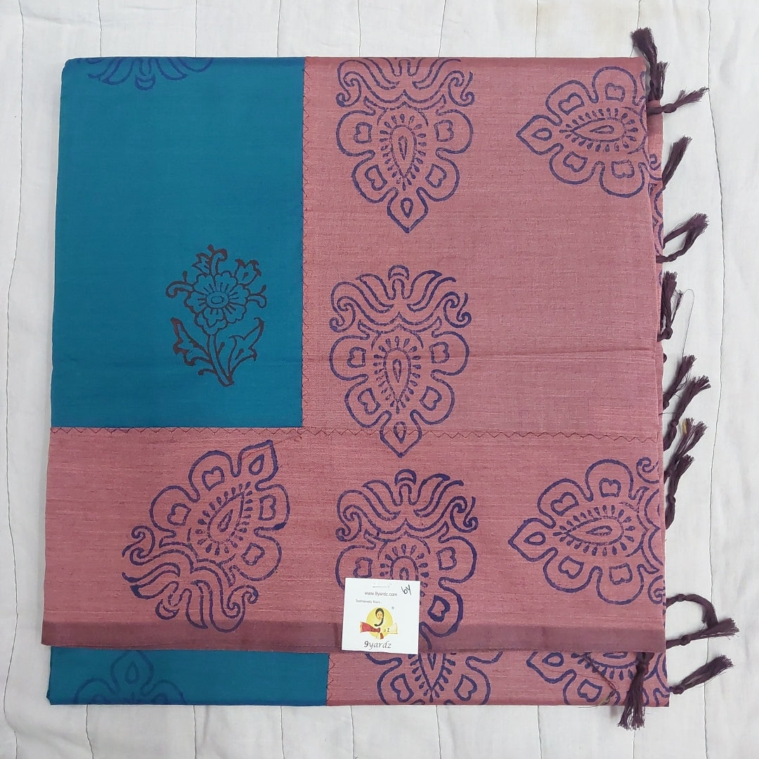printed Poly cotton 6yardz Sarees