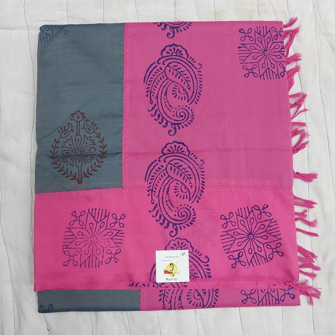 printed Poly cotton 6yardz Sarees