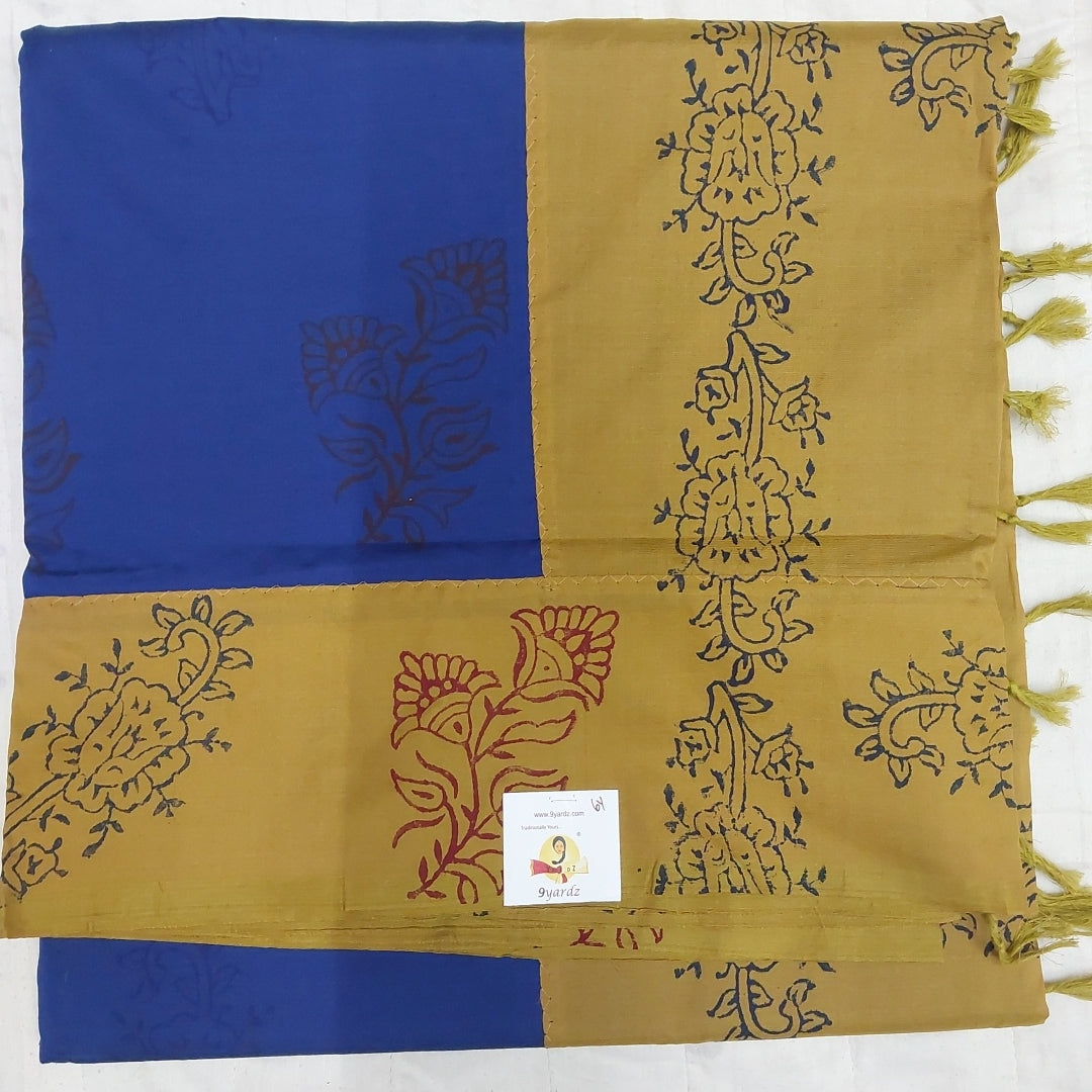 printed Poly cotton 6yardz Sarees