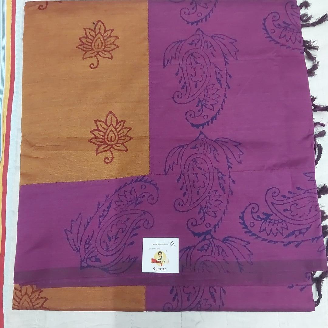 printed Poly cotton 6yardz Sarees