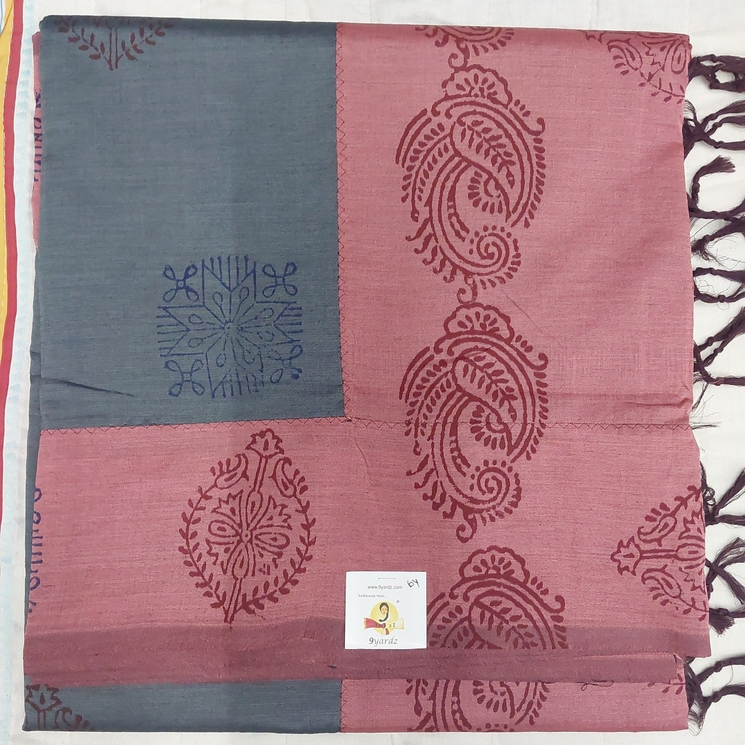 printed Poly cotton 6yardz Sarees