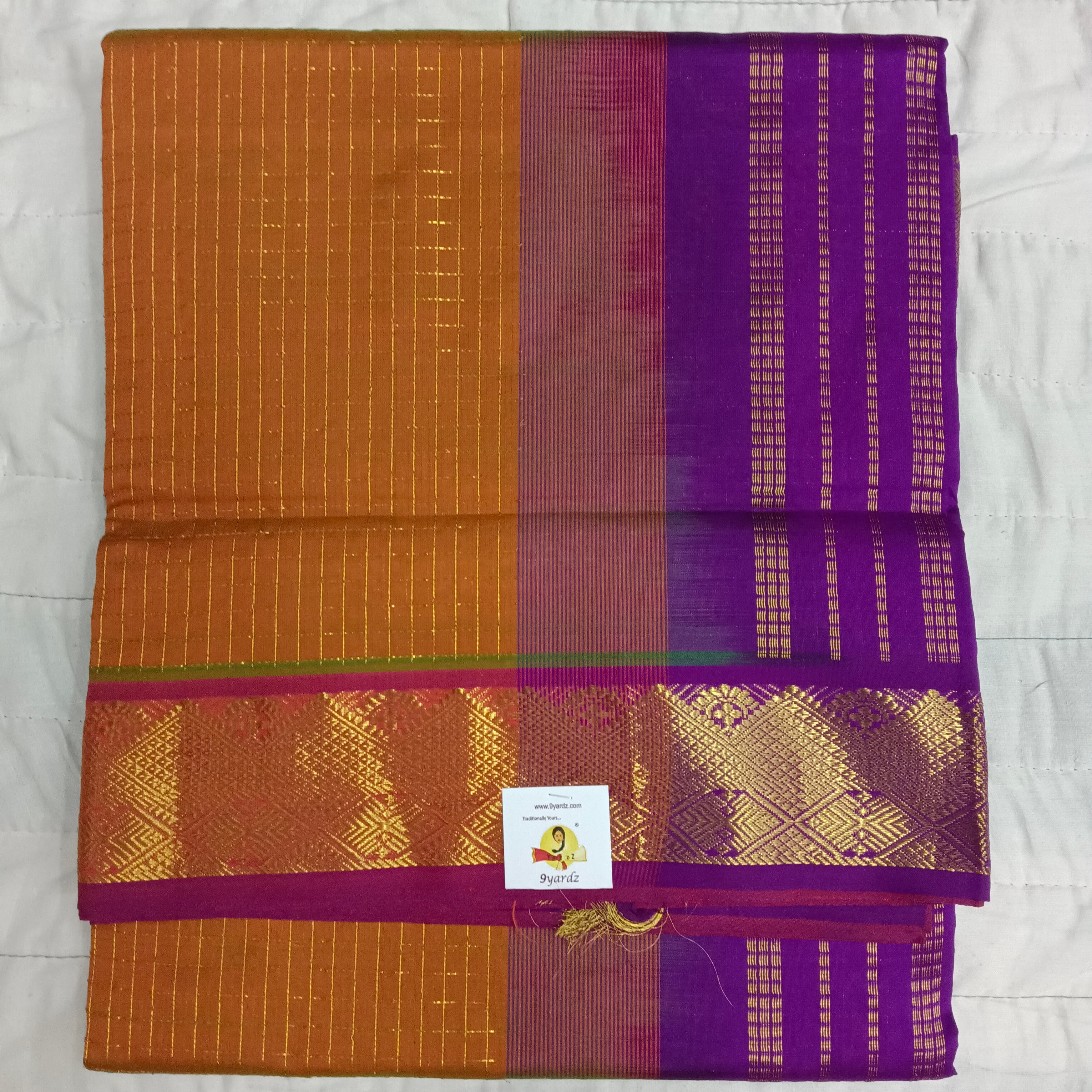 Semi silk Zari Checked 6Yards