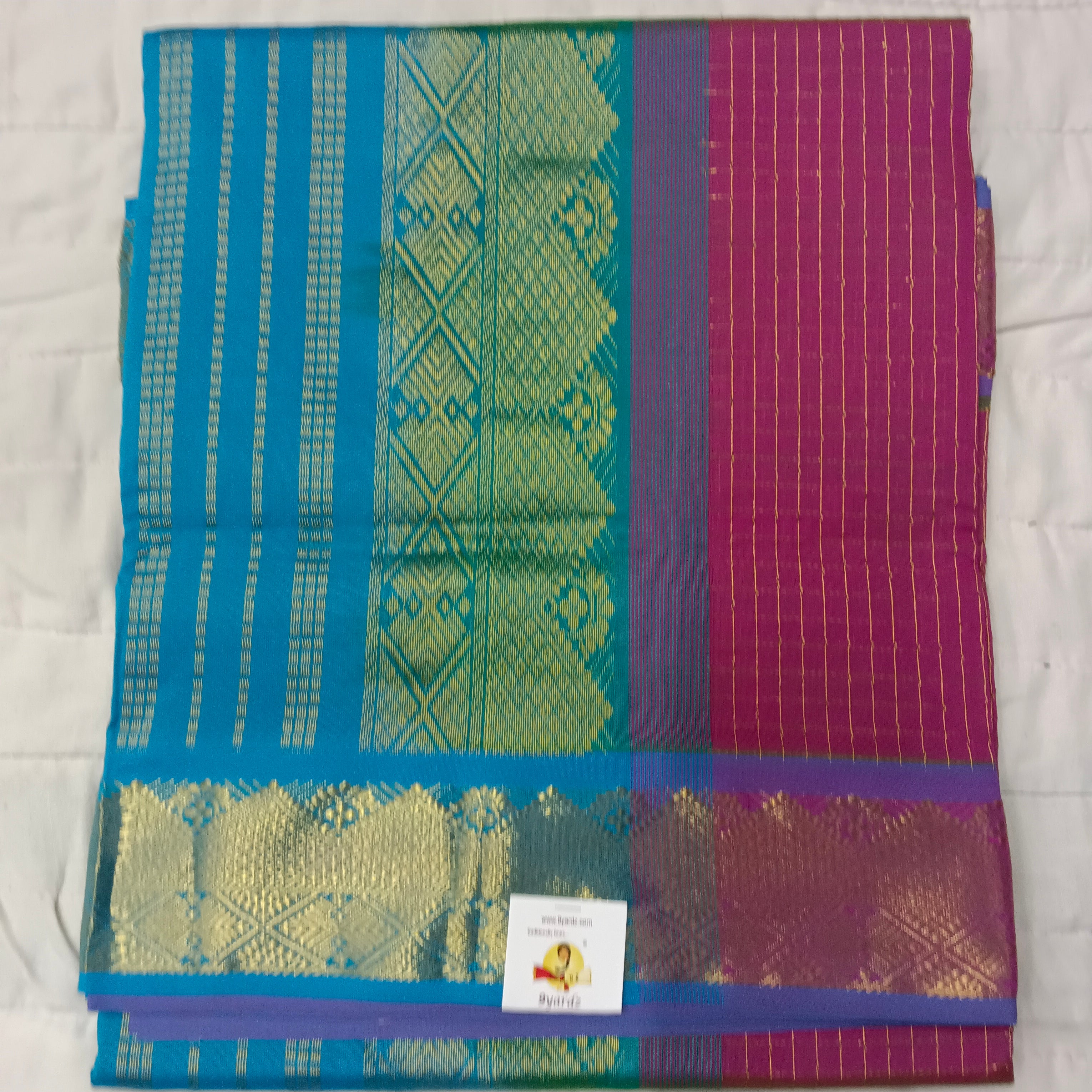 Semi silk Zari Checked 6Yards