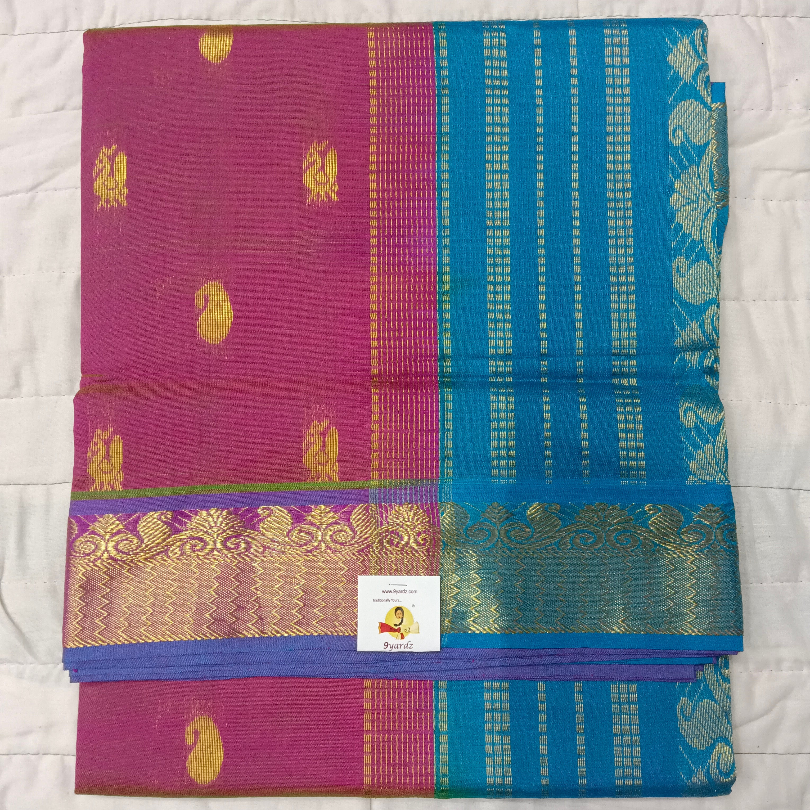 Semi silk Zari Checked 6Yards