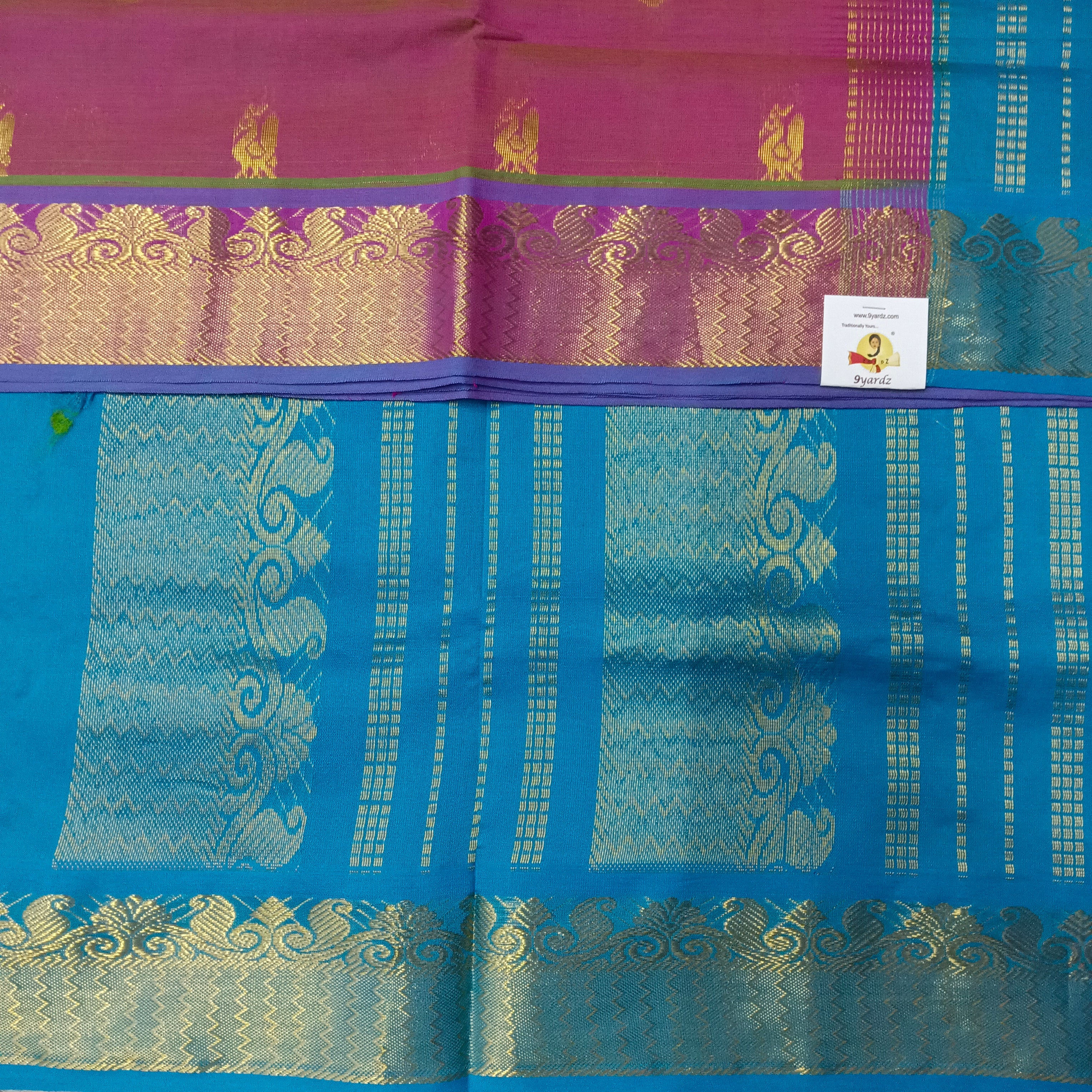 Semi silk Zari Checked 6Yards