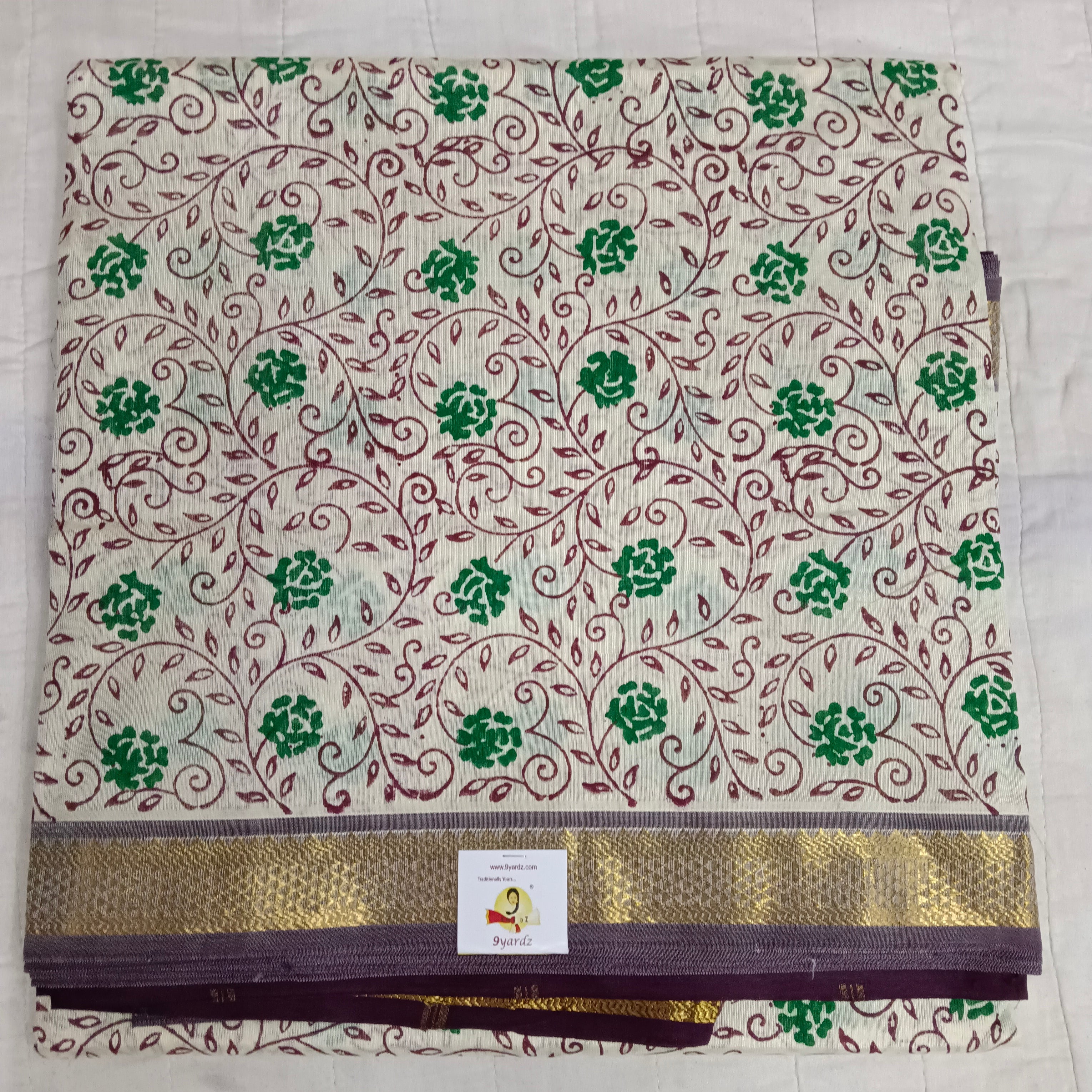 Pure silk cotton 10yards Printed madisar
