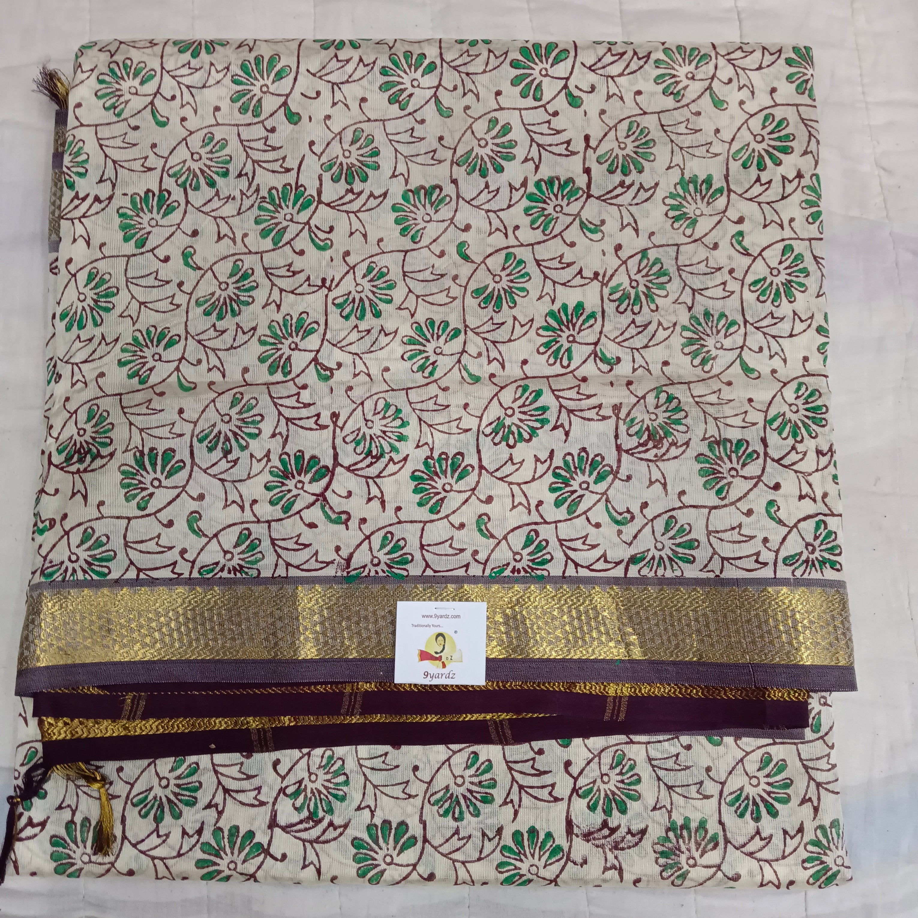 Pure silk cotton 10yards Printed madisar