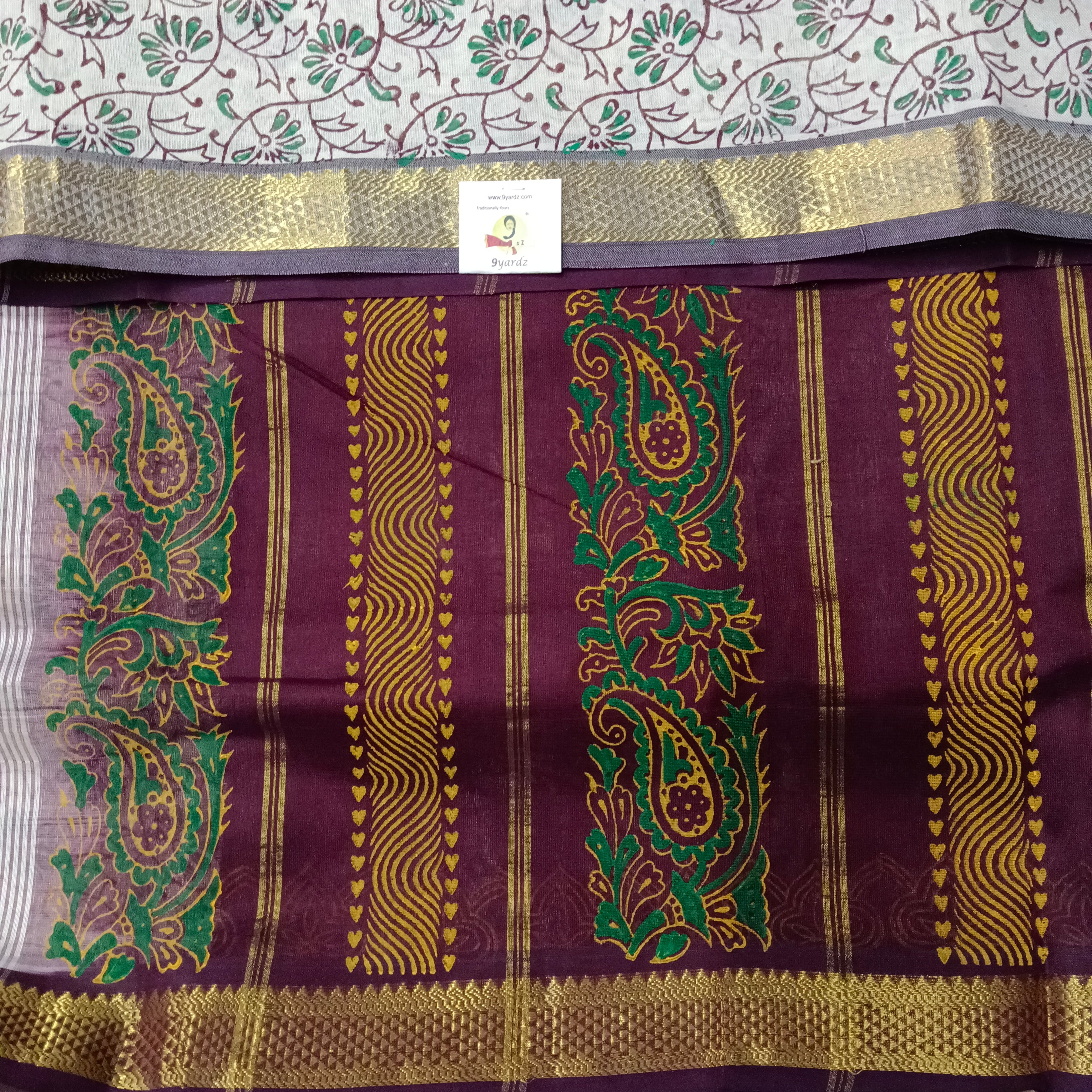 Pure silk cotton 10yards Printed madisar