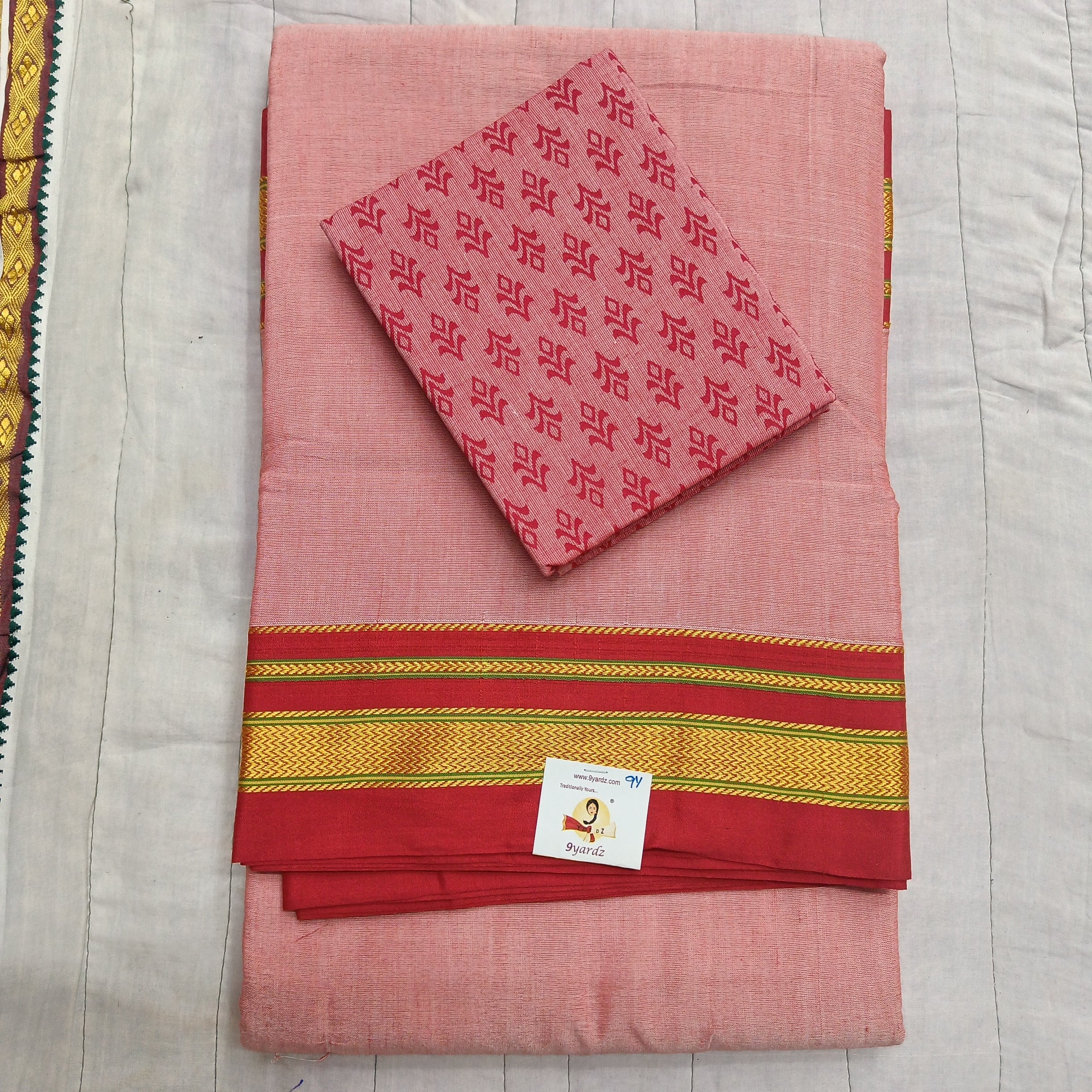 Ikkal sarees madisar plain 9yardz(with blouse)
