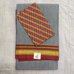 Ikkal sarees madisar plain 9yardz(with blouse)