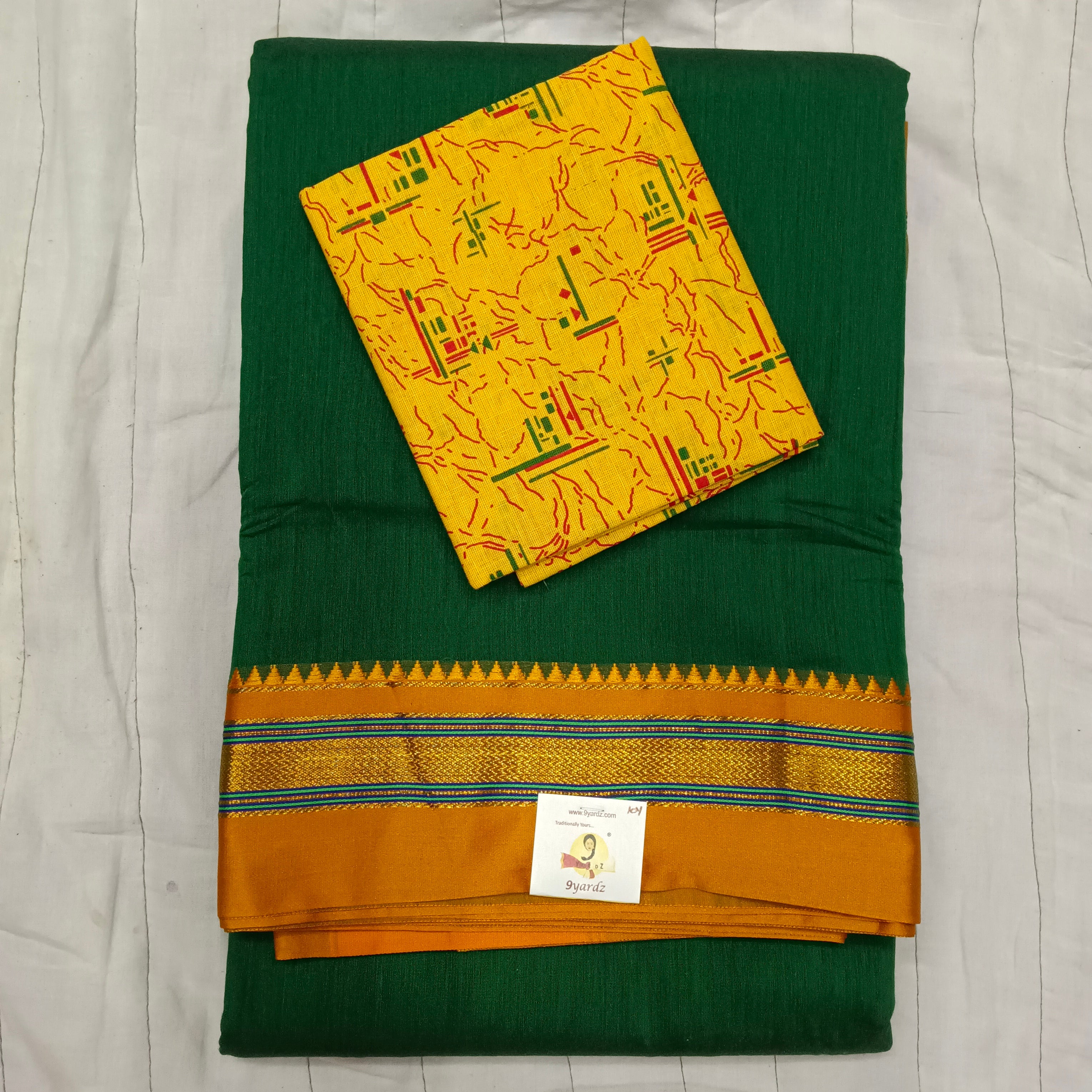 Ikkal sarees madisar plain 10yardz(with blouse)