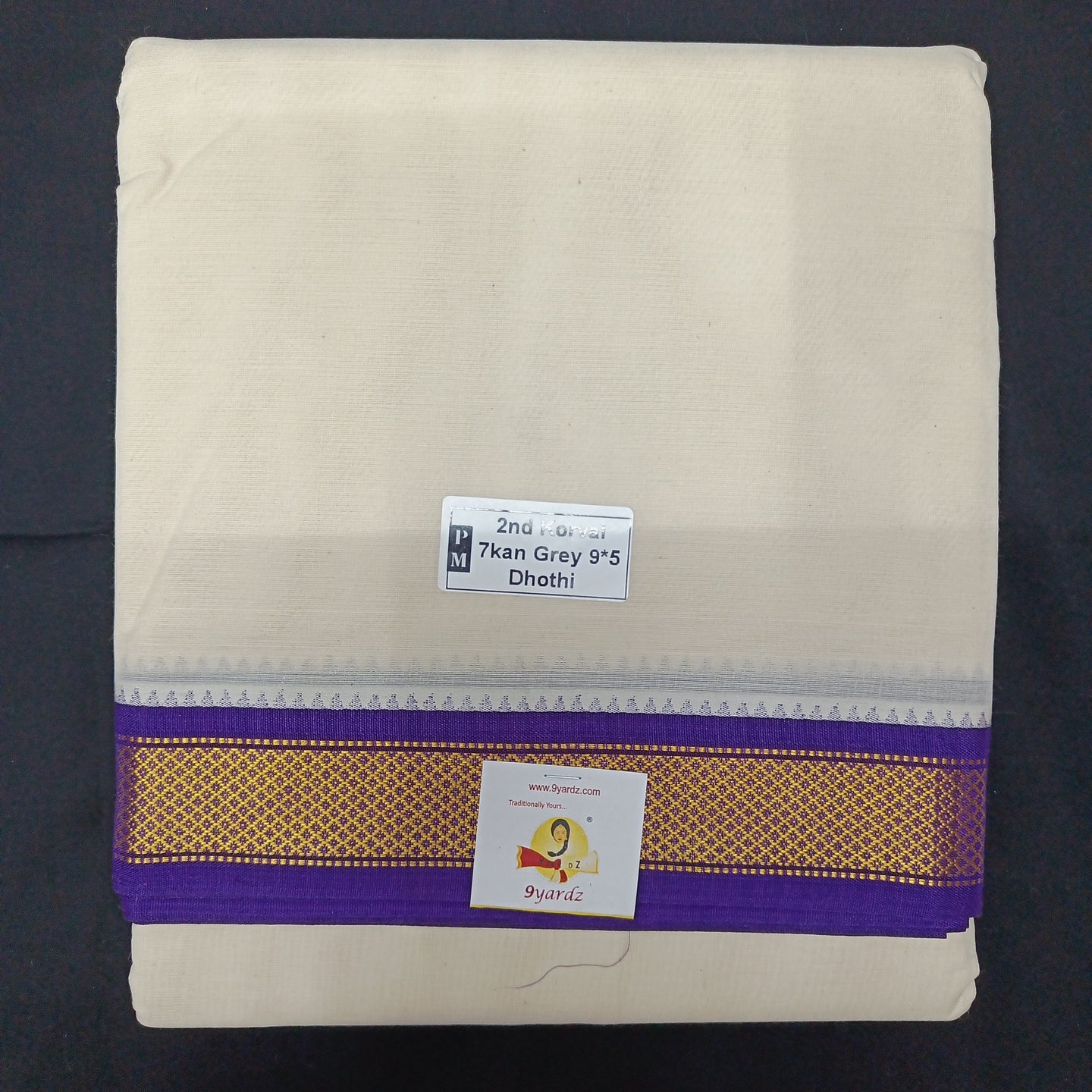 Pure cotton Muhurtham 7kann dhoti 9*5