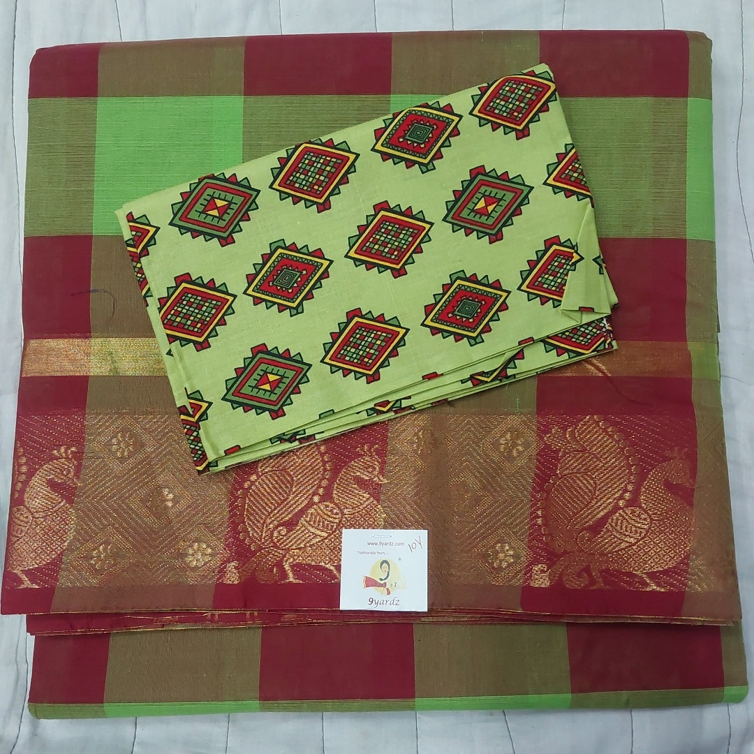 Arupukottai cotton checked 10yards madisar