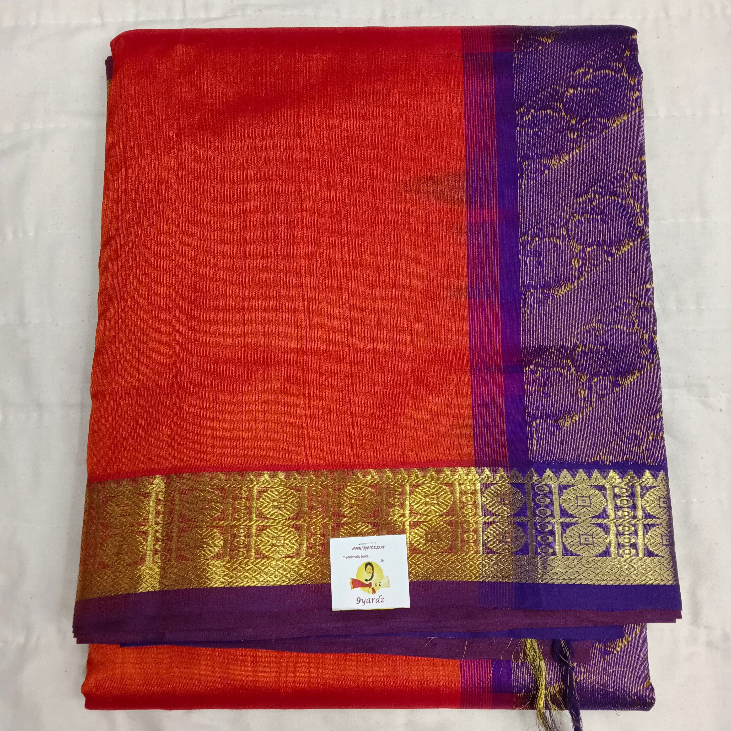 Pure silk cotton- Reverse Pallu- Semi Korvai