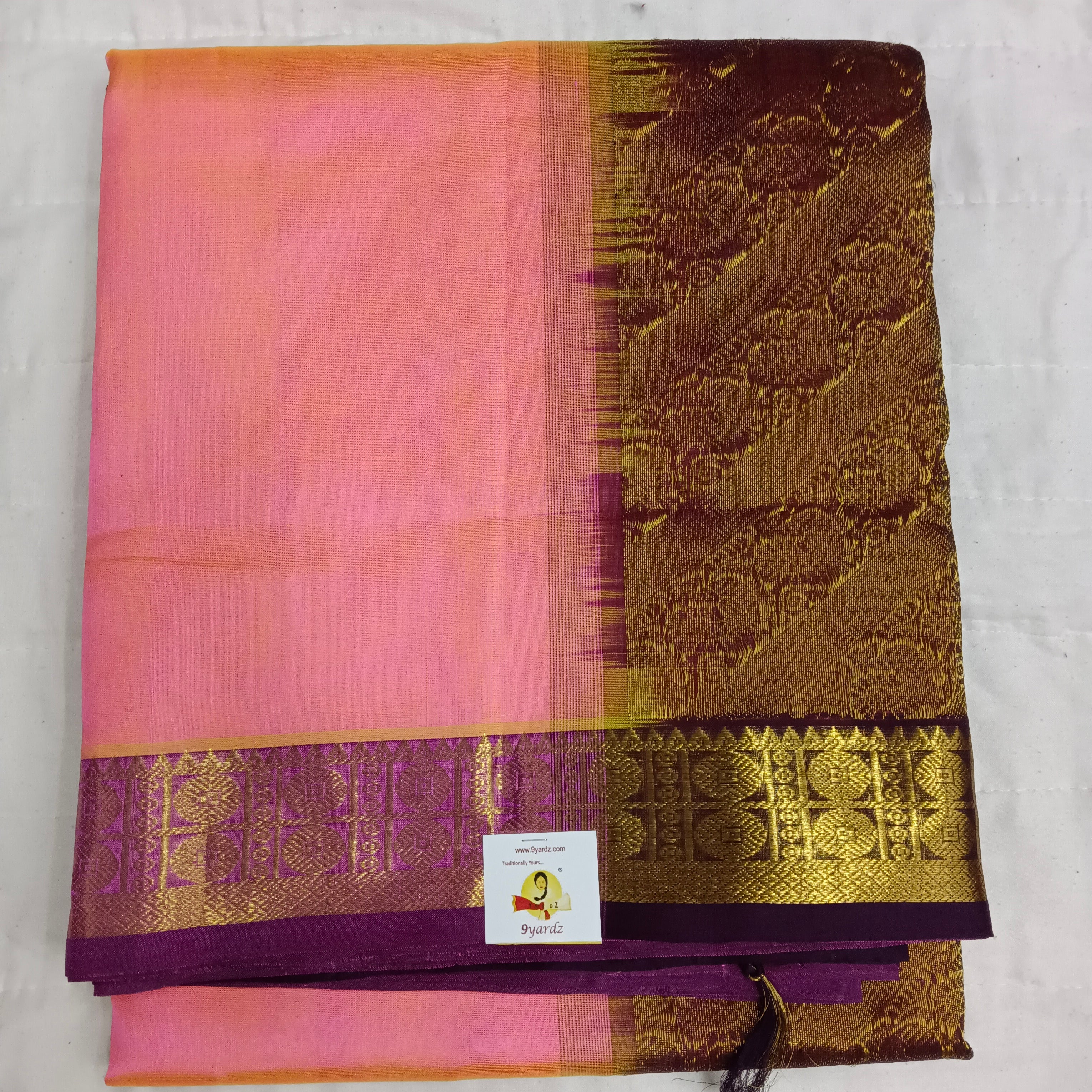Pure silk cotton- Reverse Pallu- Semi Korvai