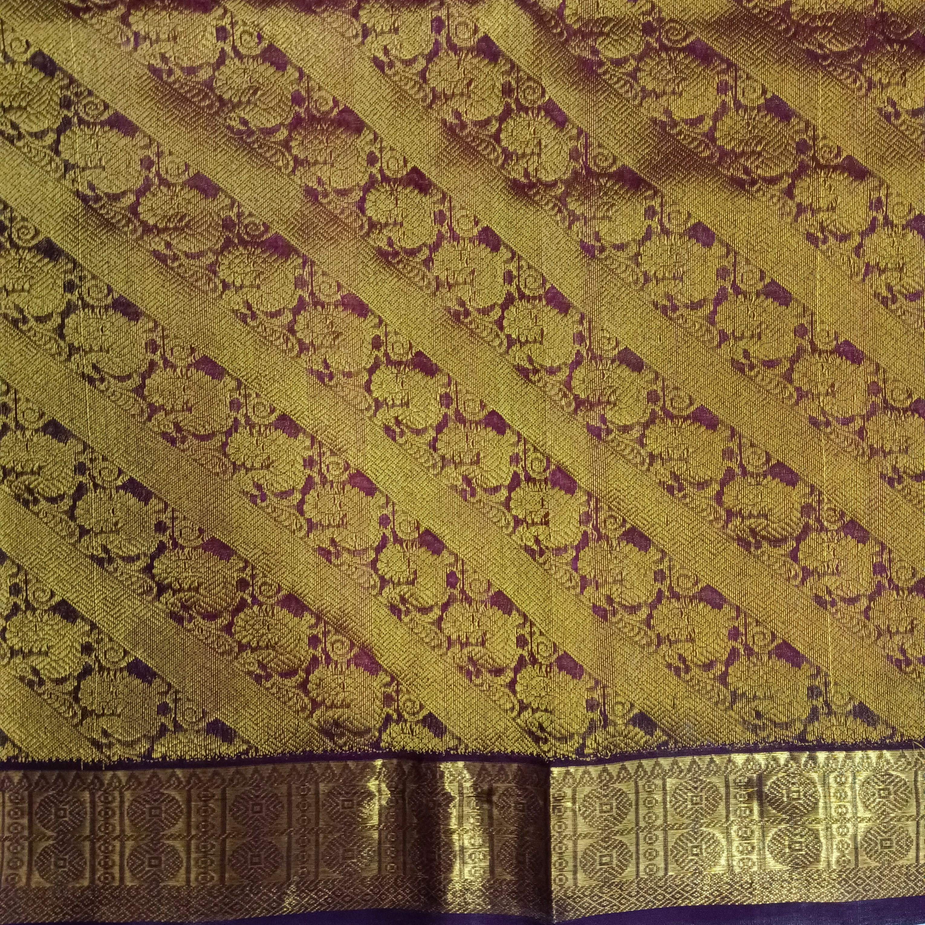 Pure silk cotton- Reverse Pallu- Semi Korvai