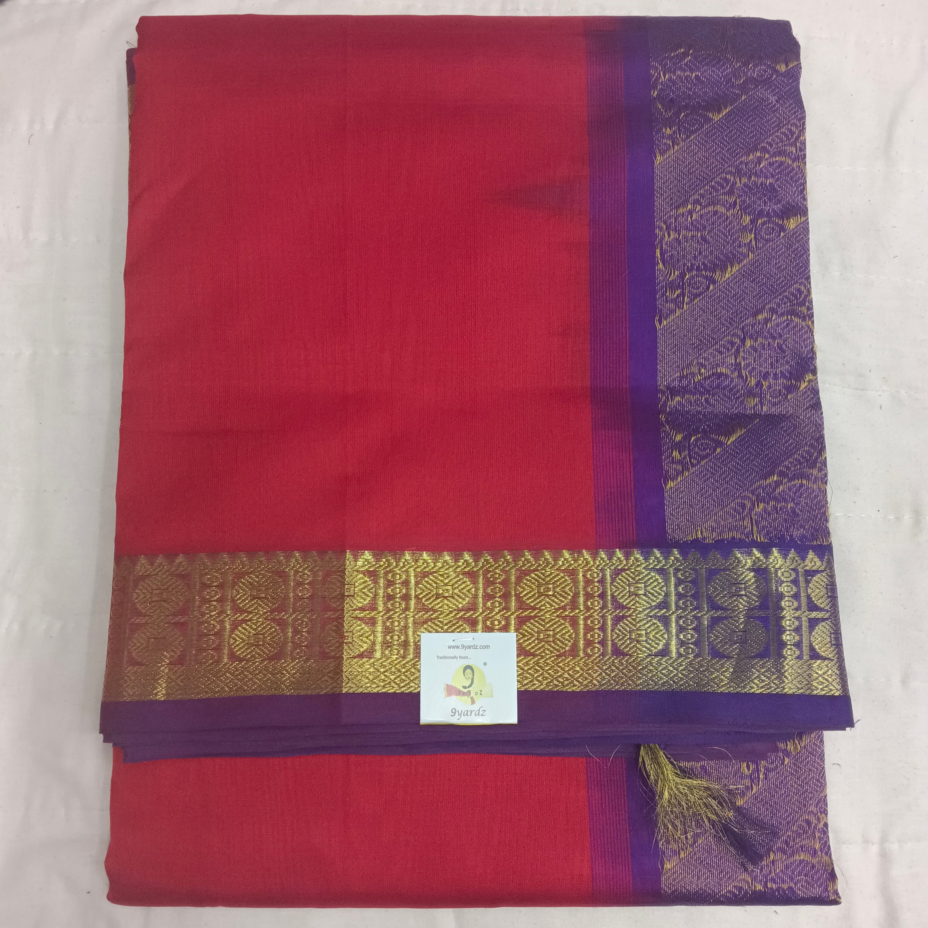Pure silk cotton- Reverse Pallu- Semi Korvai