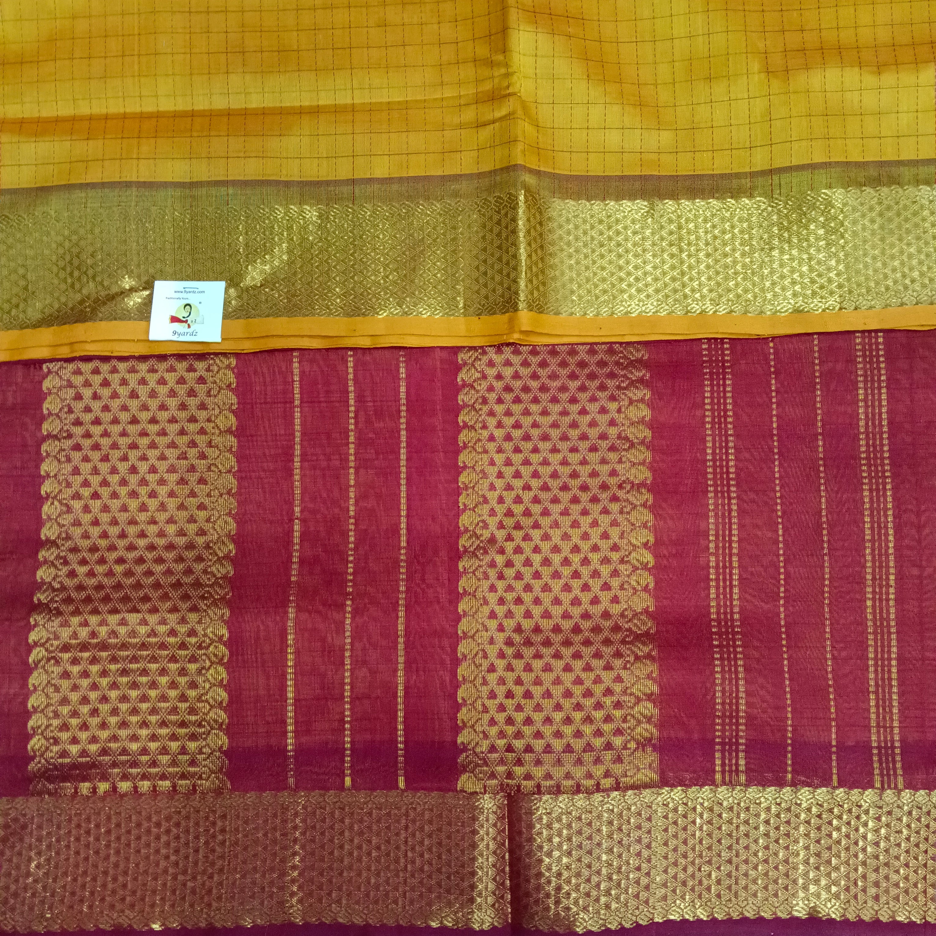 Pure silk cotton- small kattam 10yards (madisar)