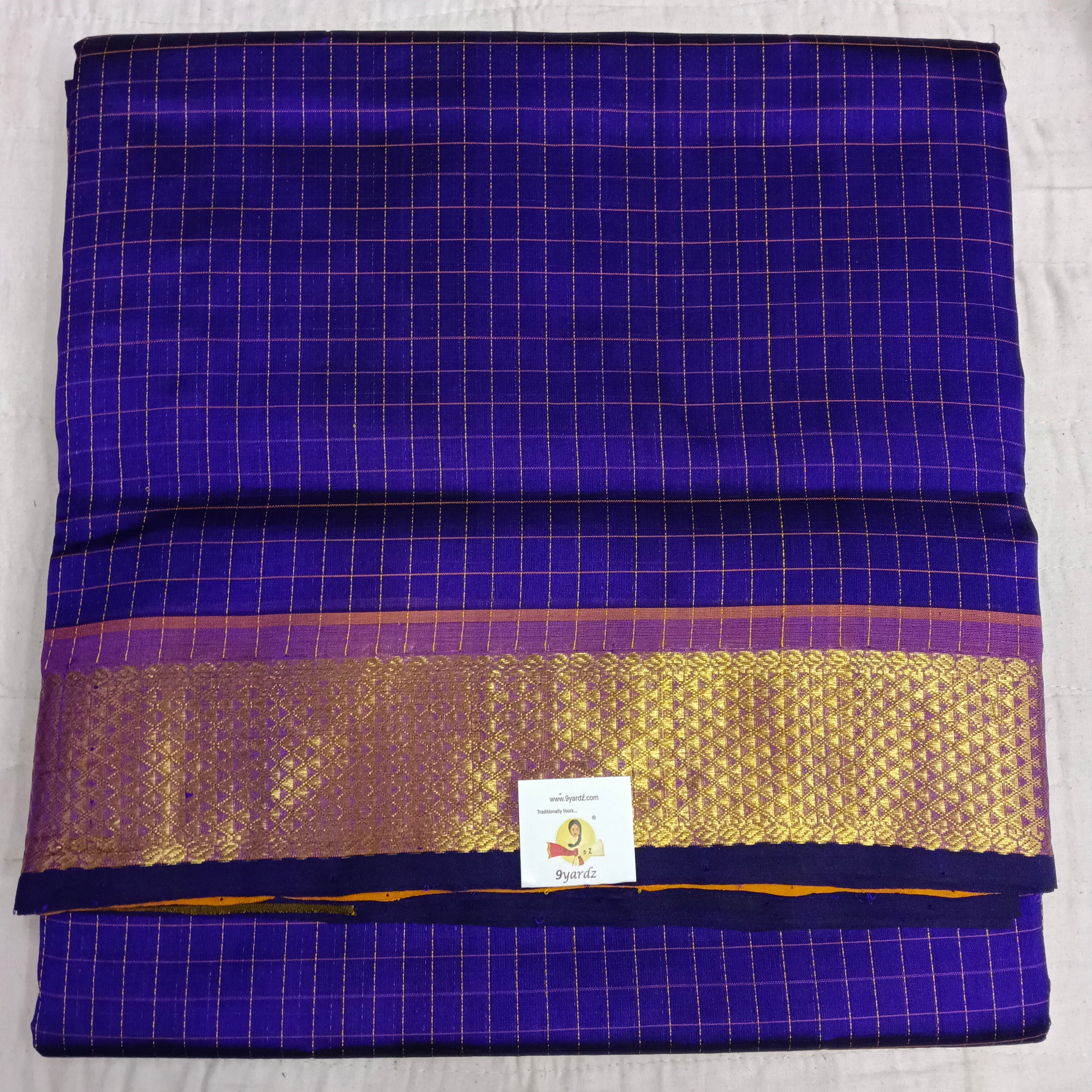 Pure silk cotton- small kattam 10yards (madisar)