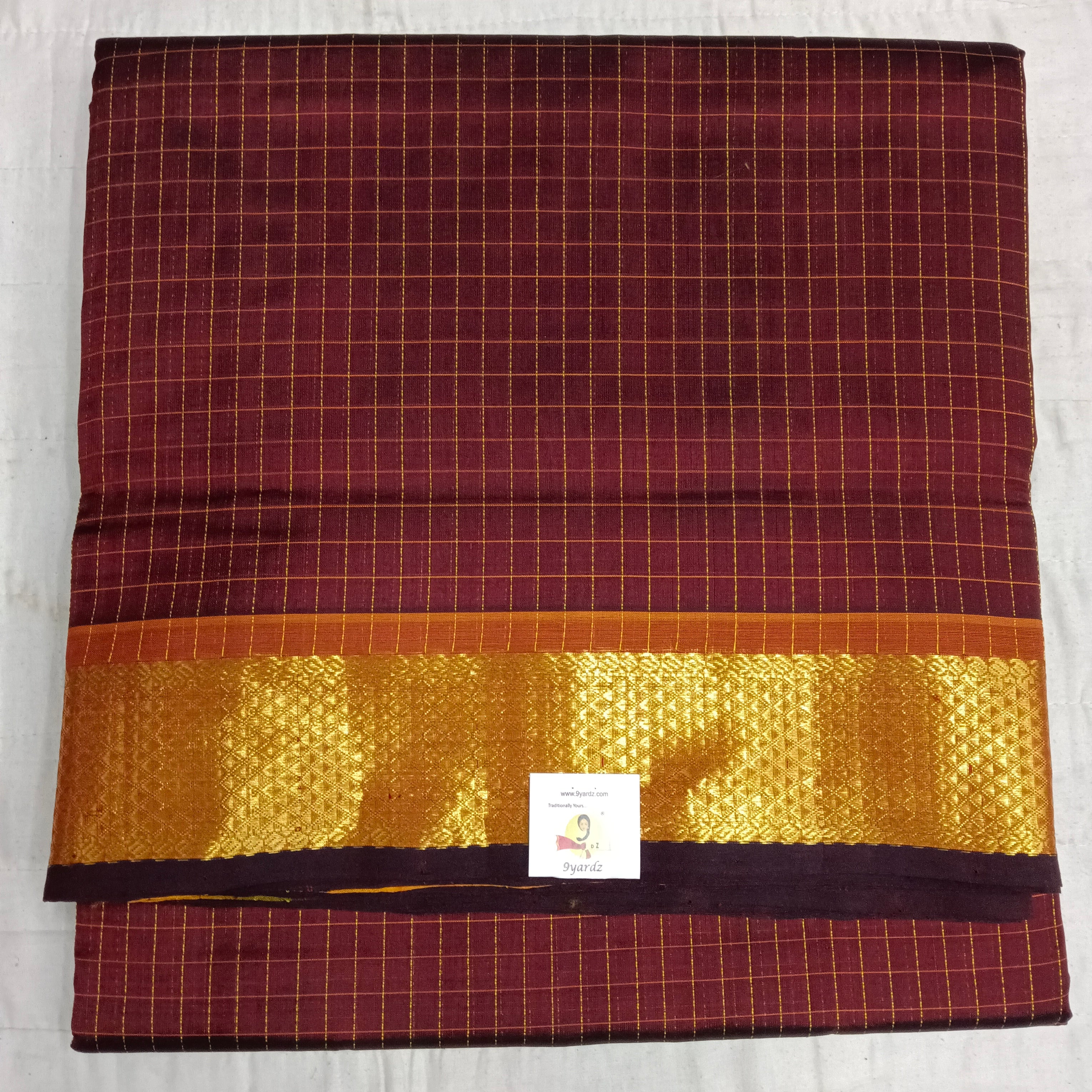 Pure silk cotton- small kattam 10yards (madisar)