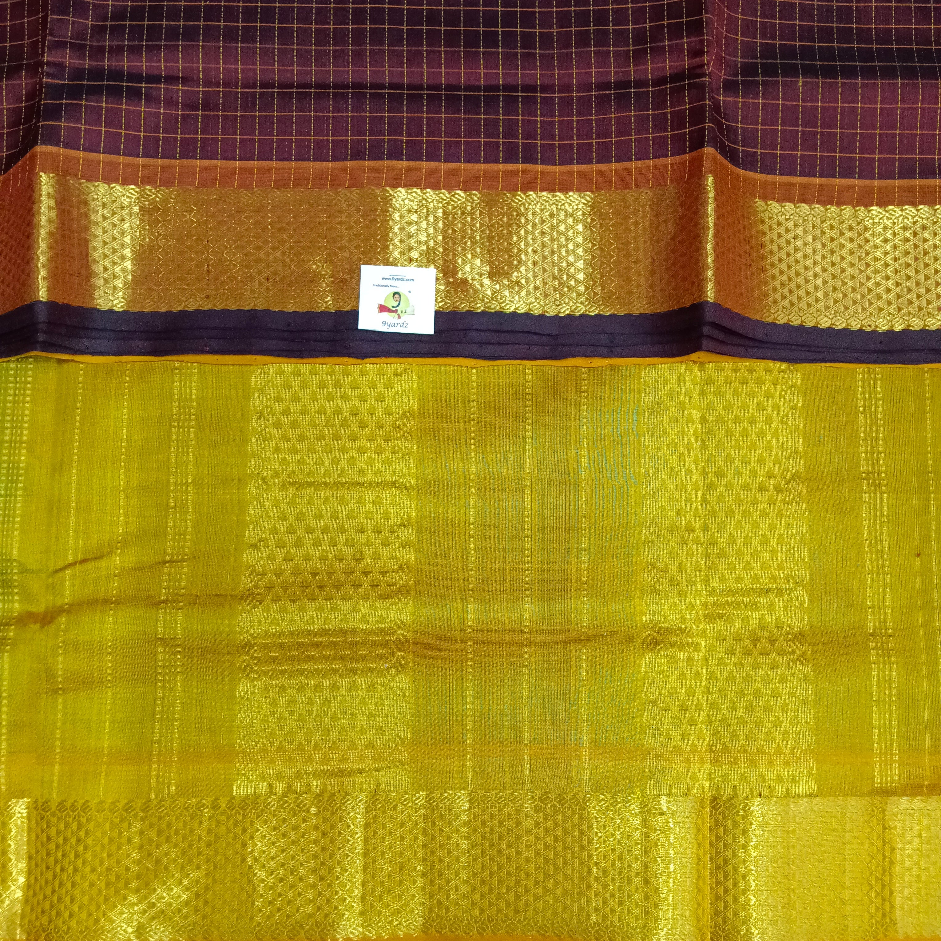 Pure silk cotton- small kattam 10yards (madisar)