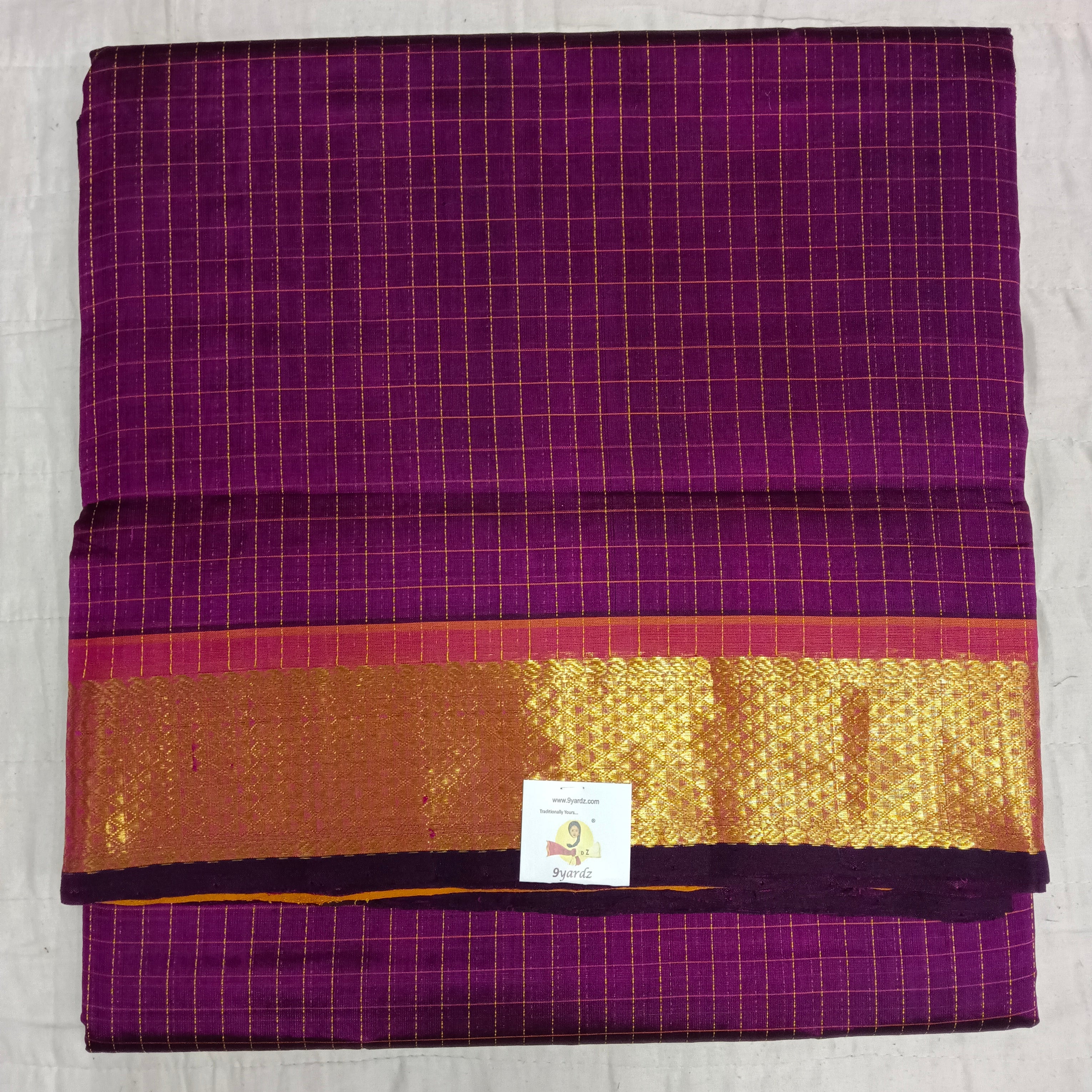 Pure silk cotton- small kattam 10yards (madisar)