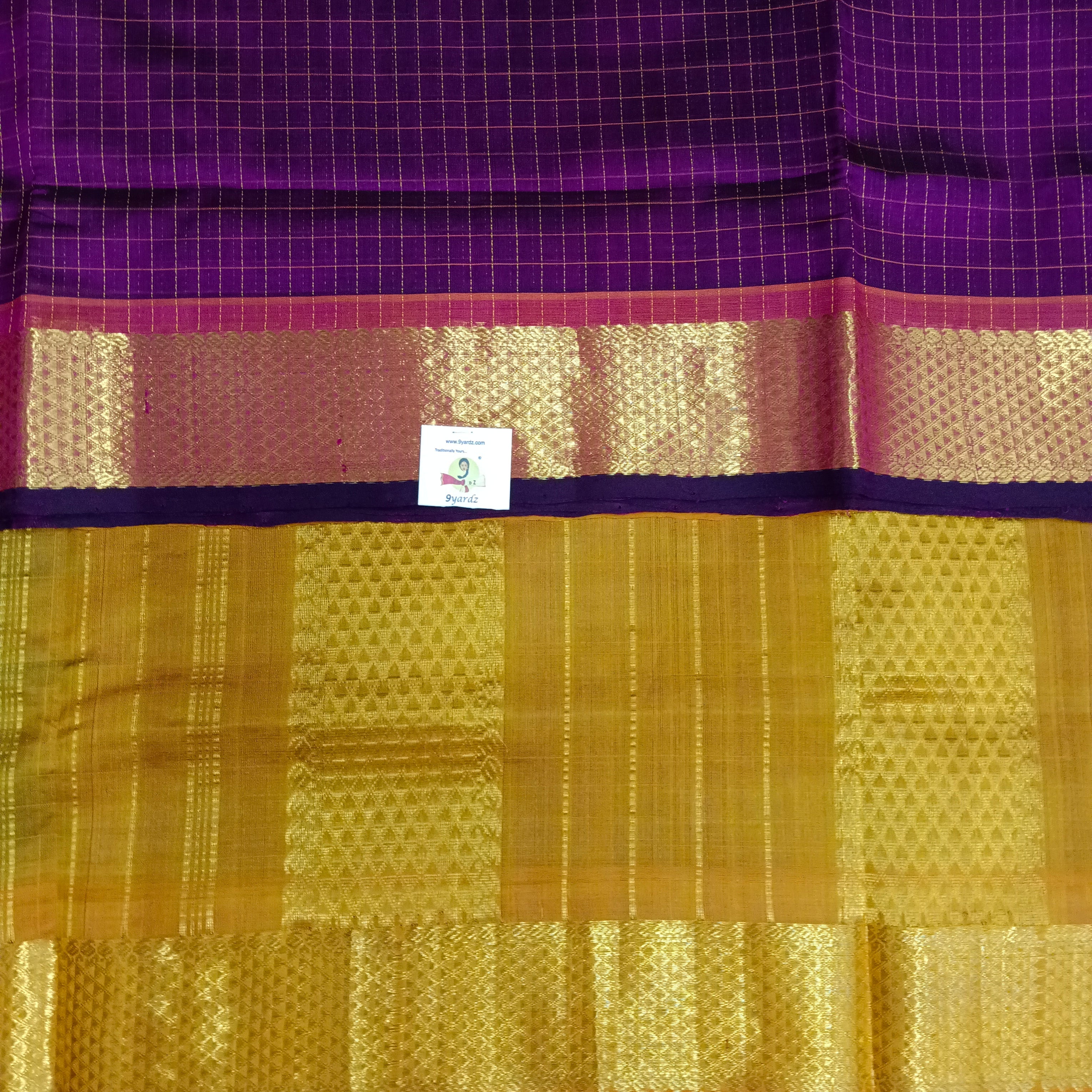 Pure silk cotton- small kattam 10yards (madisar)