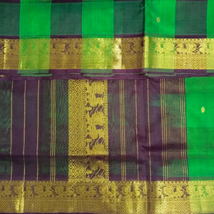 Pure silk cotton- pazhum pazhamum kattam with butta, 10yards (madisar)