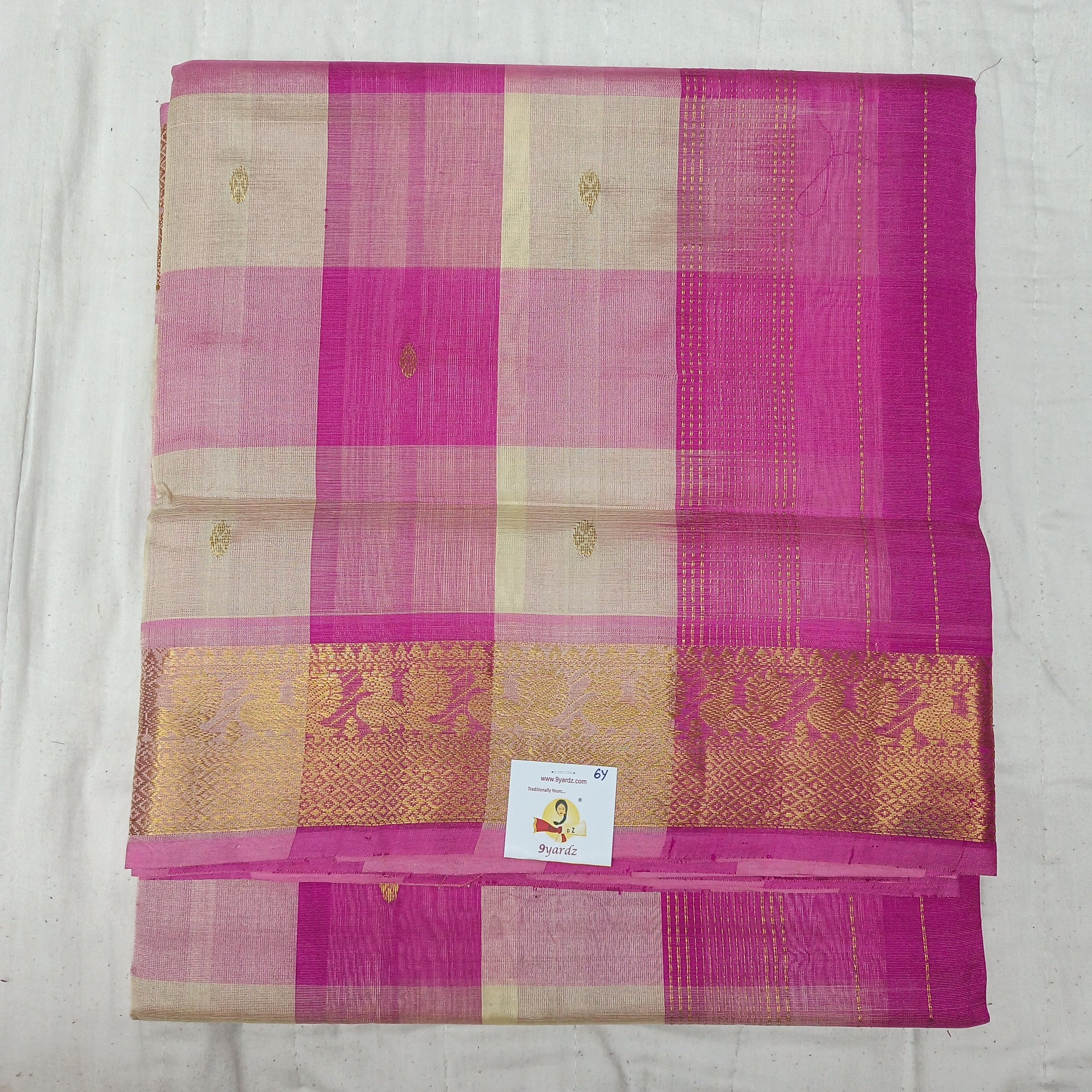 Pure silk cotton zari Pazhum Pazhamum Check