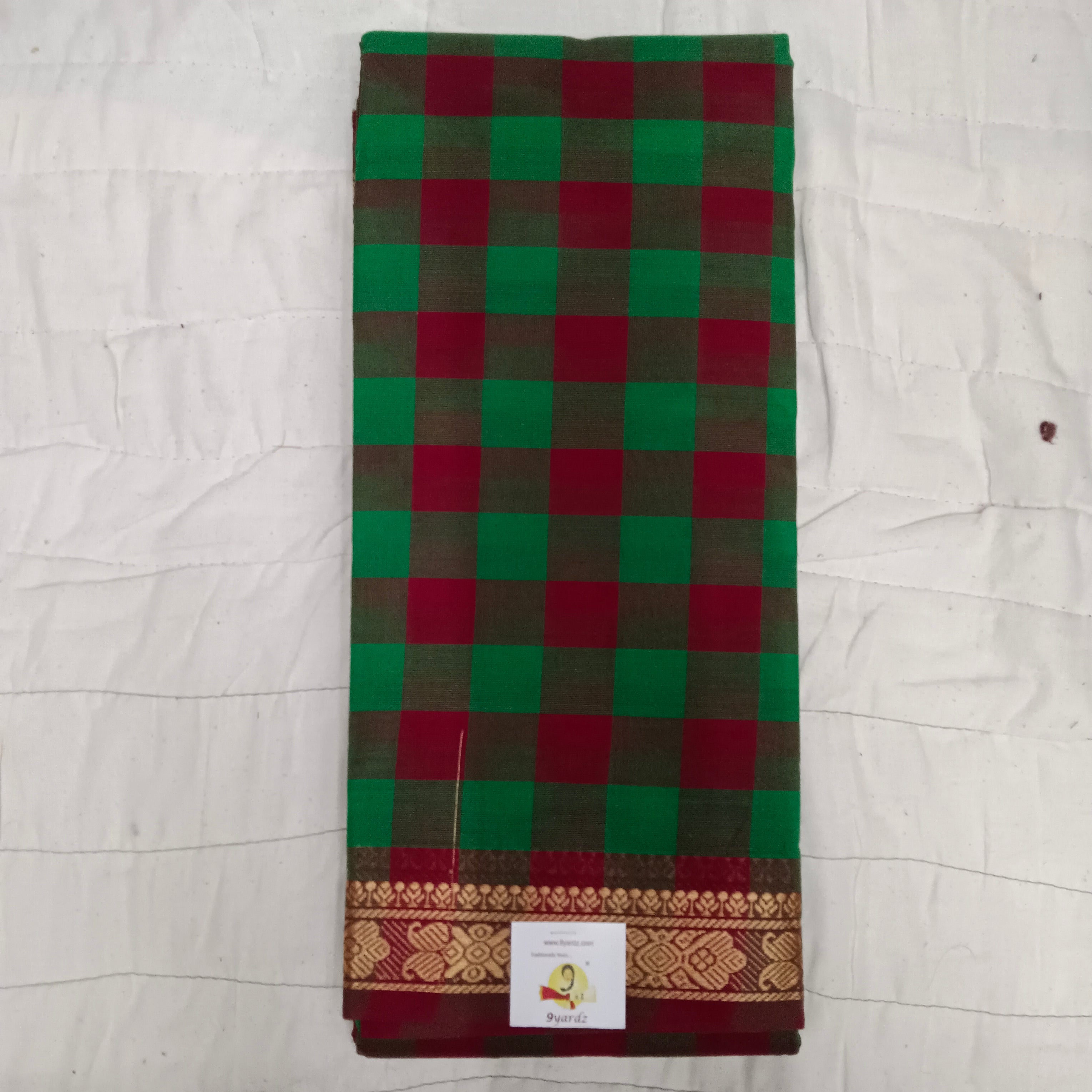 Chettinadu cotton checked 6 yardz