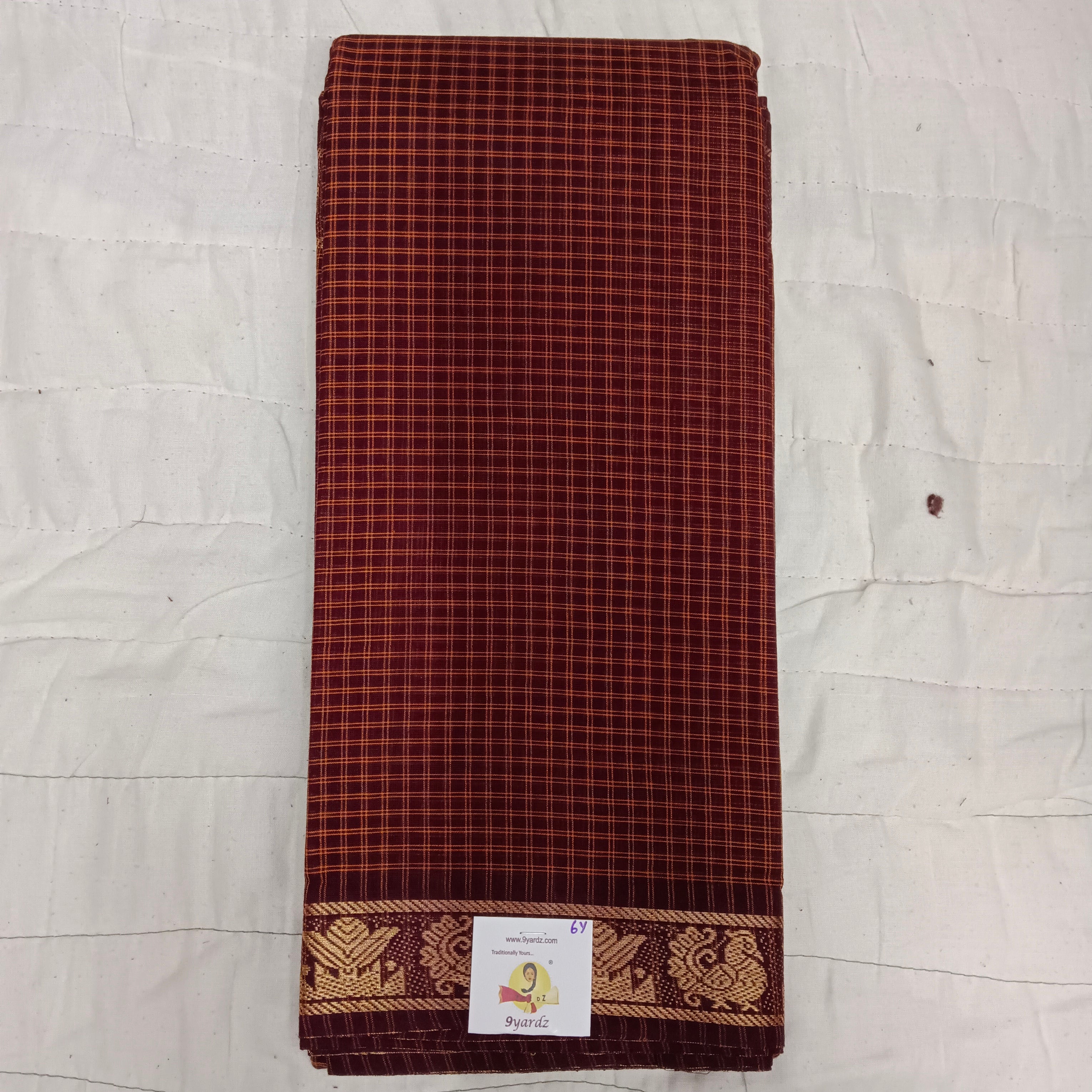 Chettinadu cotton checked 6 yardz