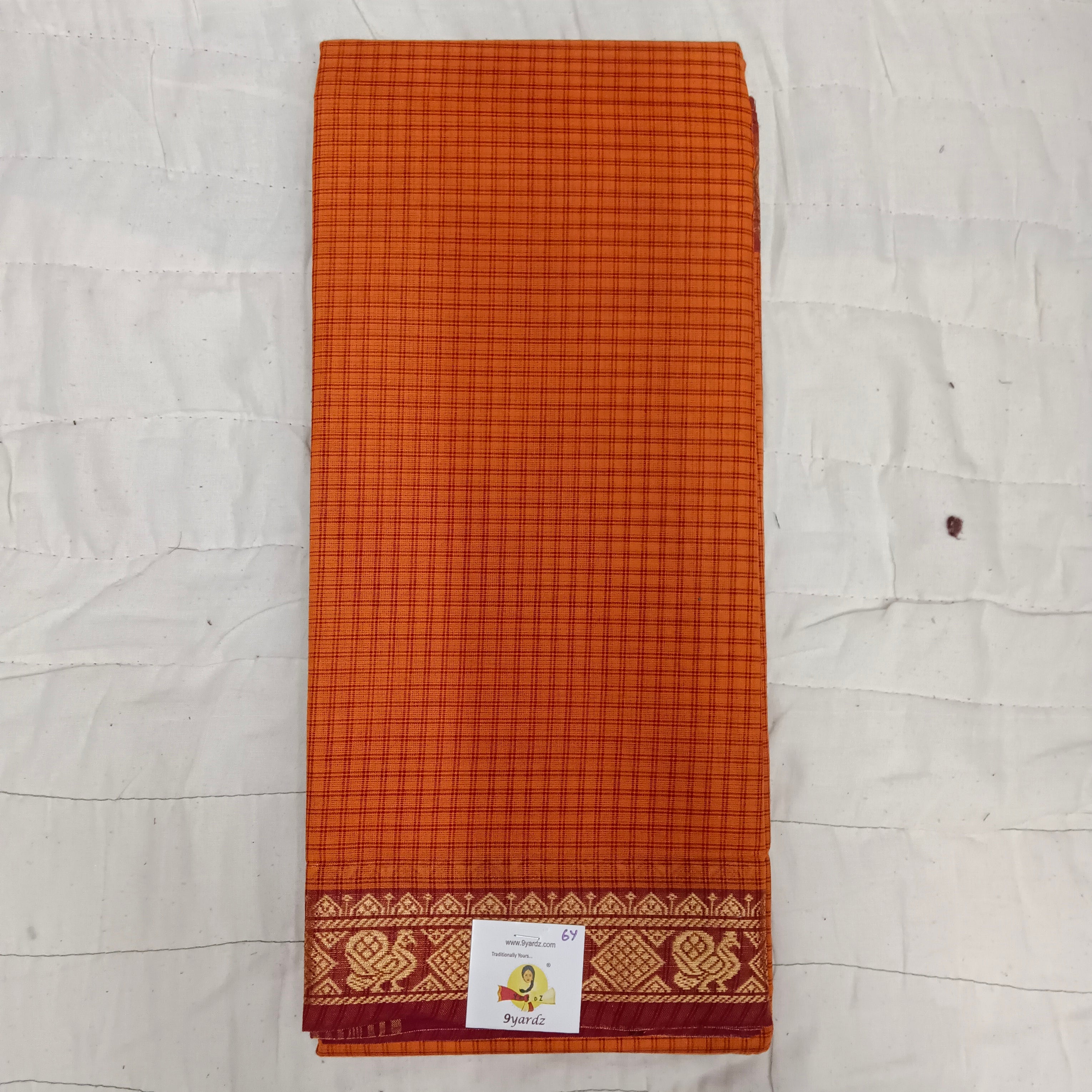 Chettinadu cotton checked 6 yardz