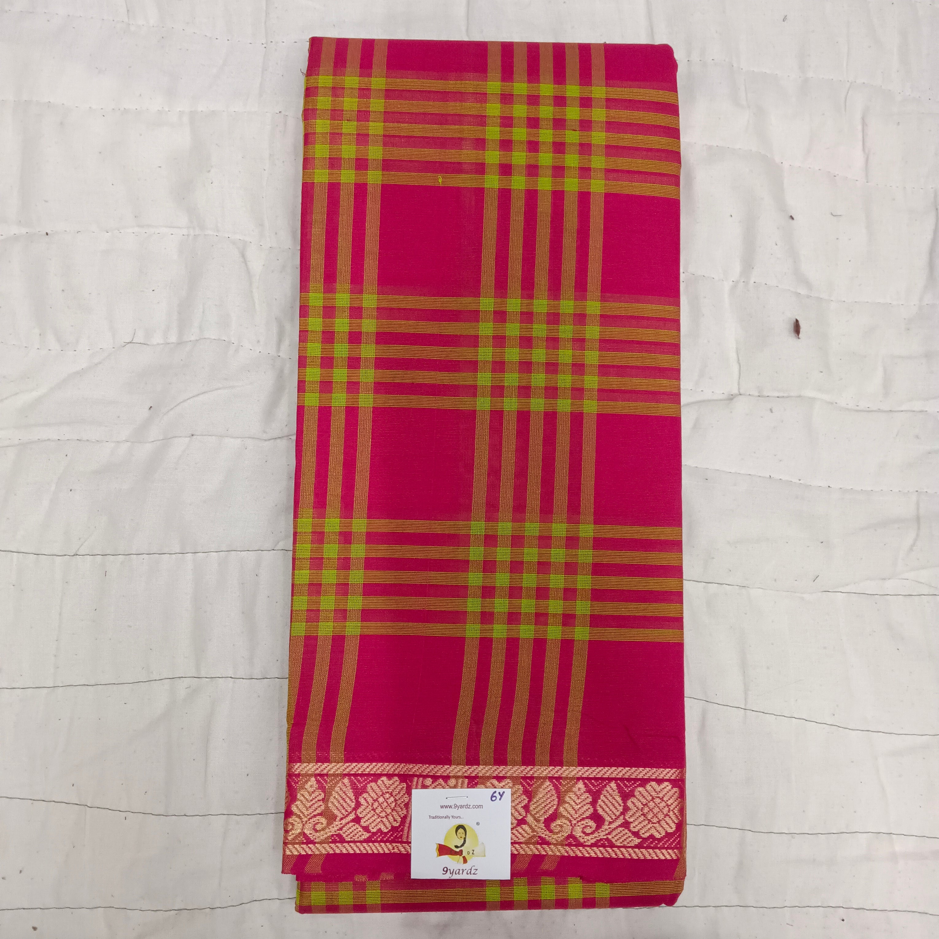 Chettinadu cotton checked 6 yardz