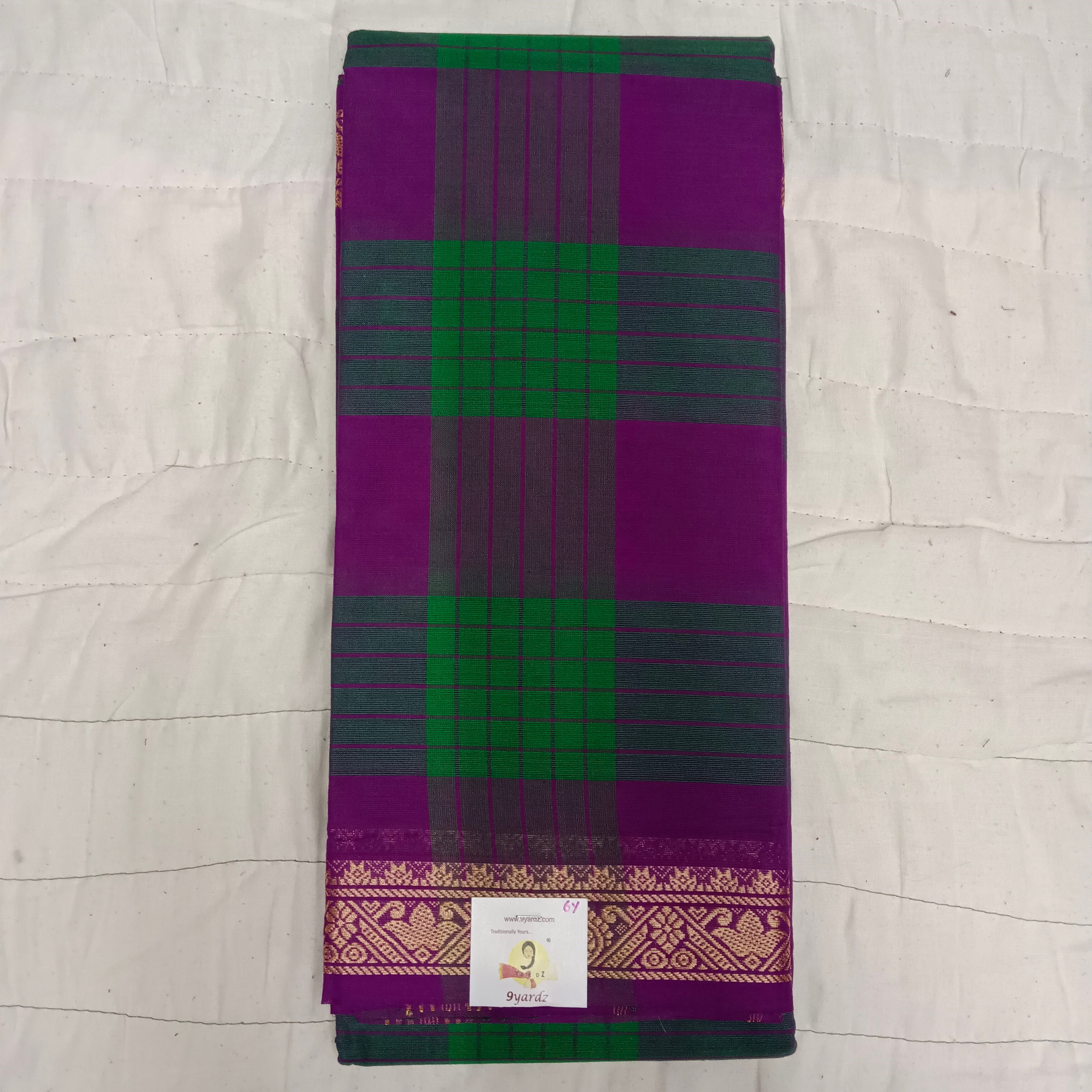 Chettinadu cotton checked 6 yardz