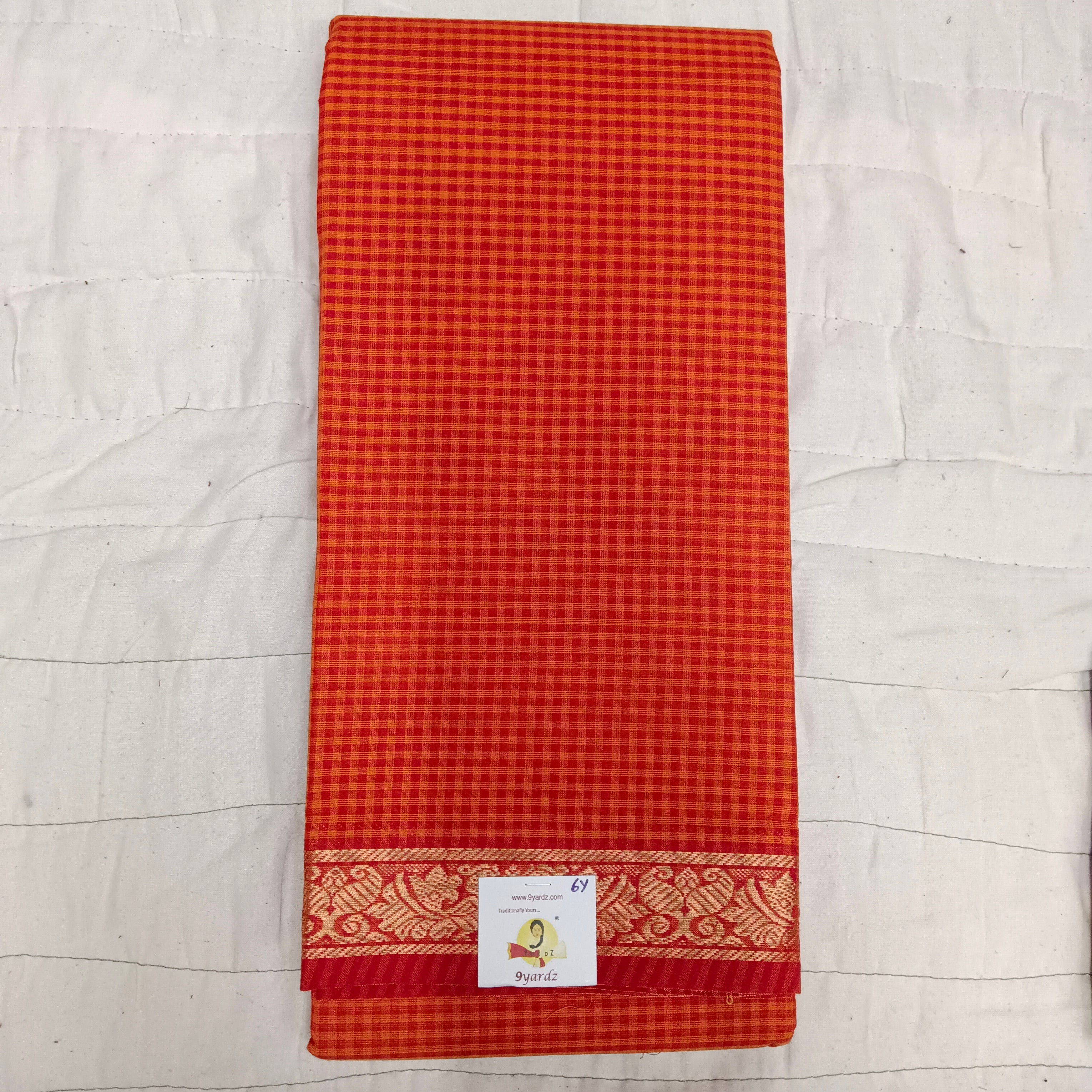 Chettinadu cotton checked 6 yardz