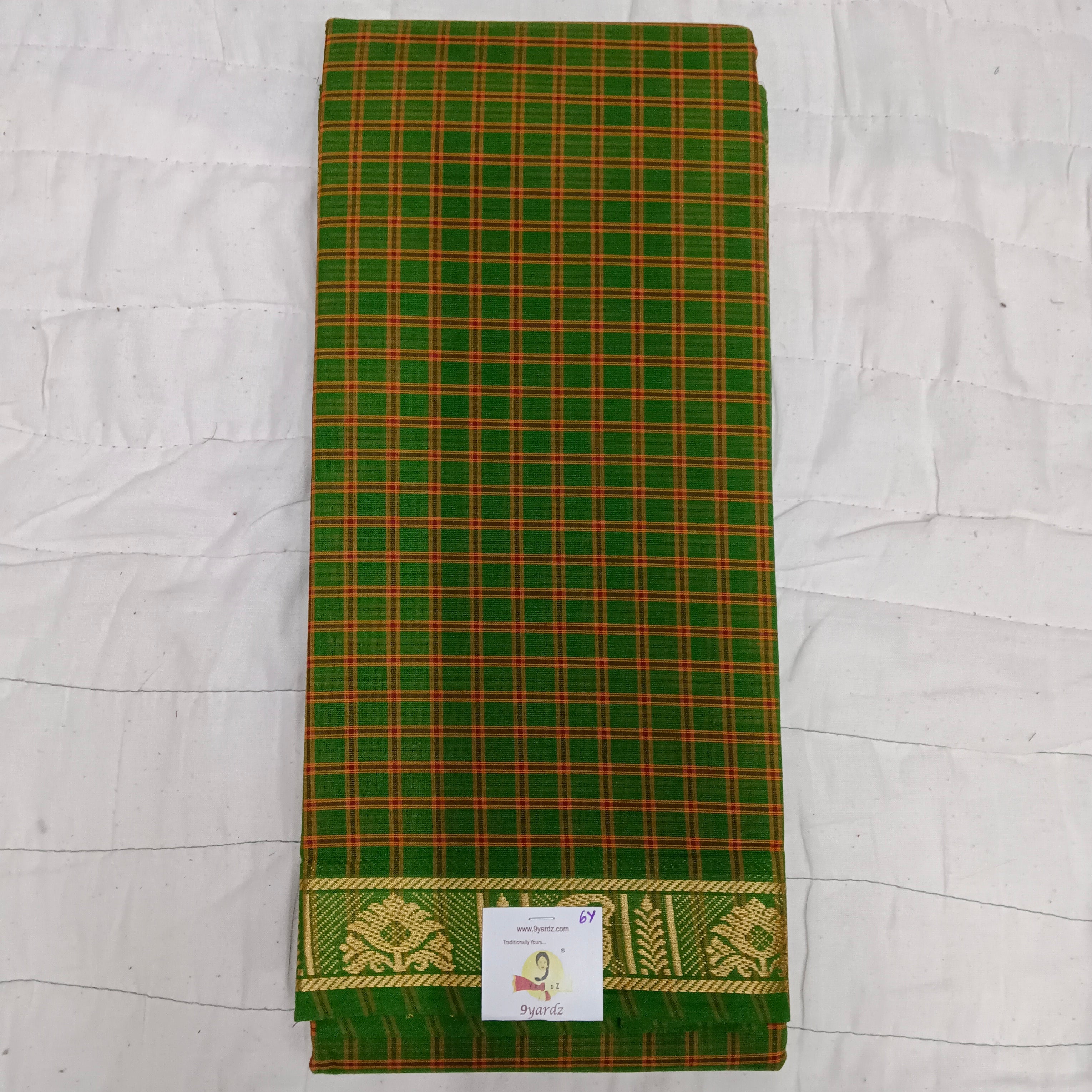 Chettinadu cotton checked 6 yardz