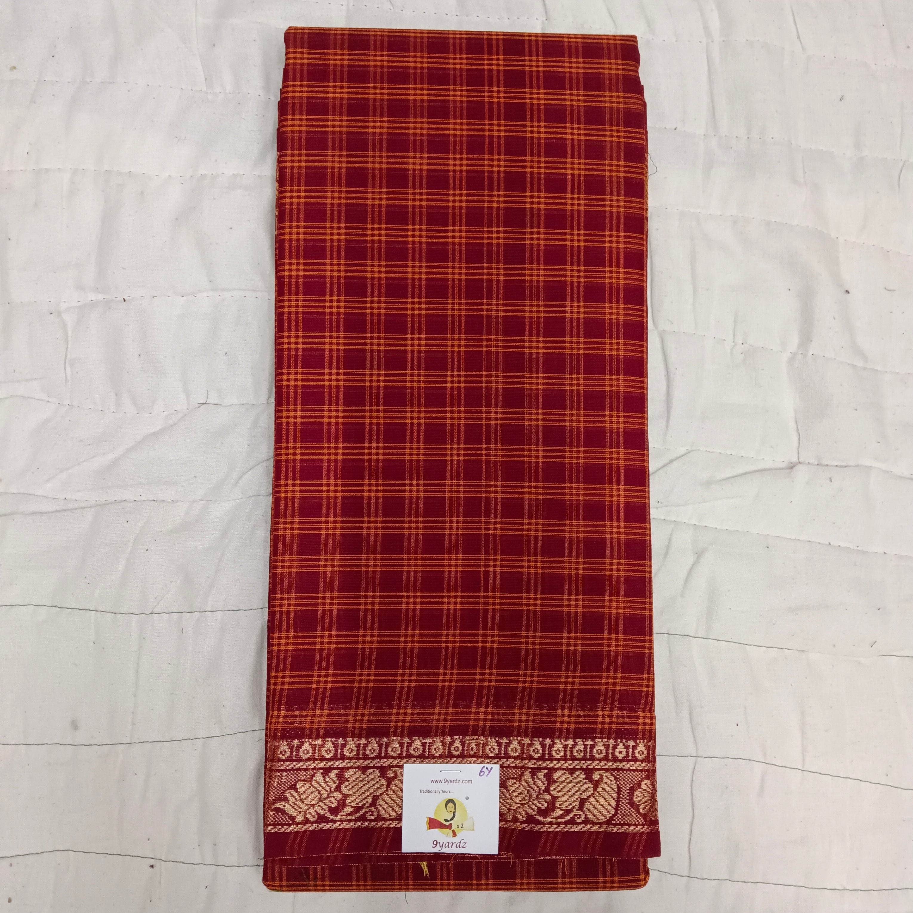 Chettinadu cotton checked 6 yardz