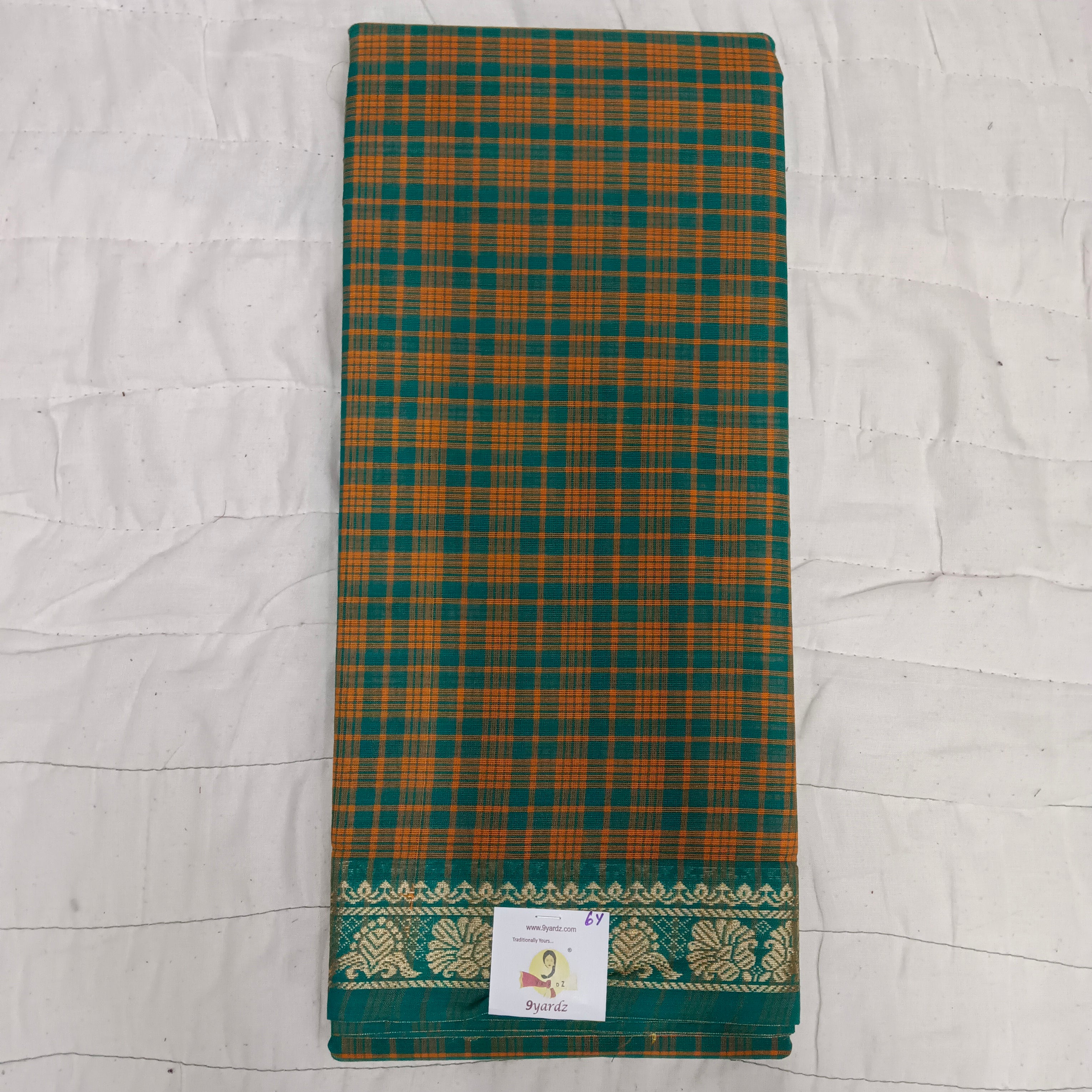 Chettinadu cotton checked 6 yardz