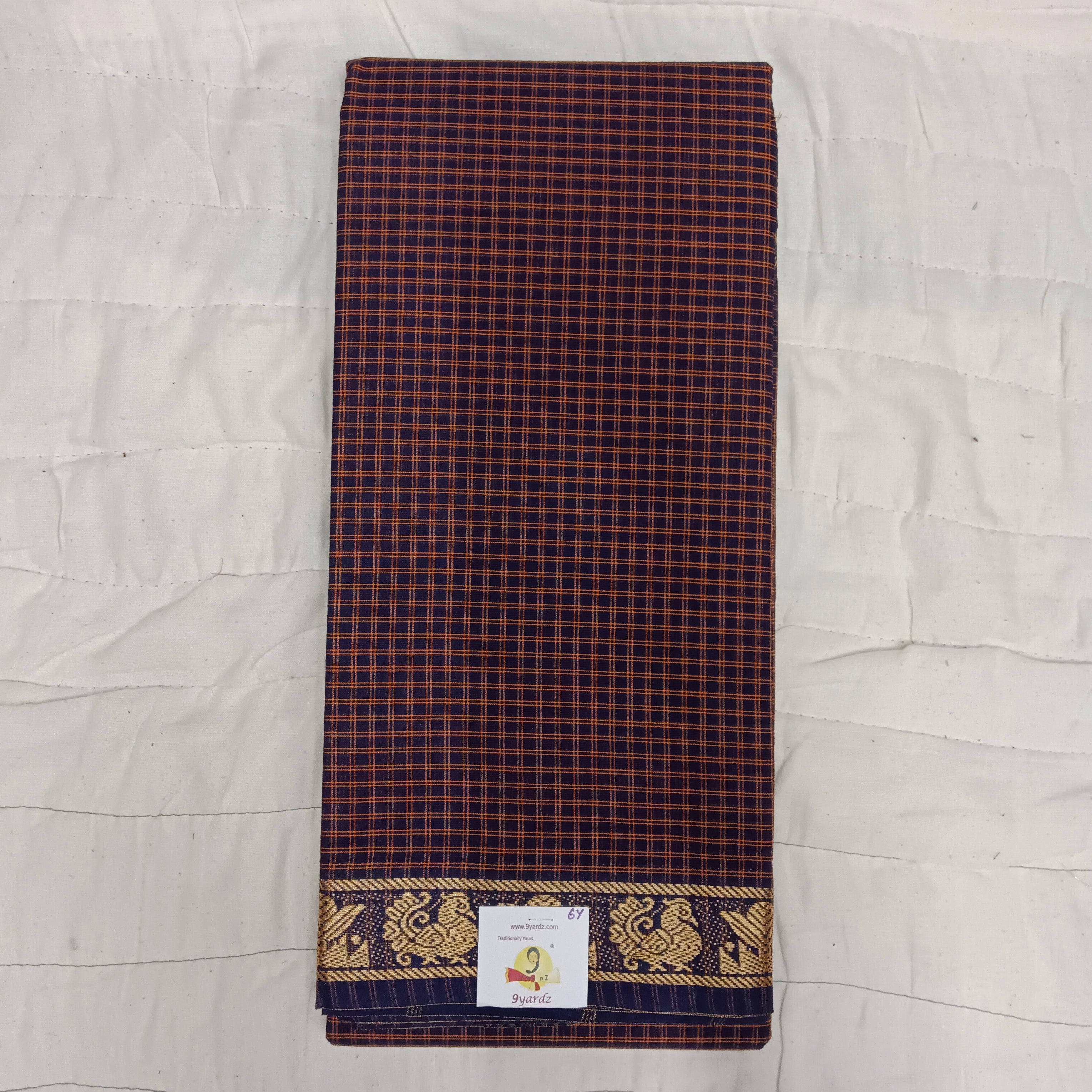 Chettinadu cotton checked 6 yardz