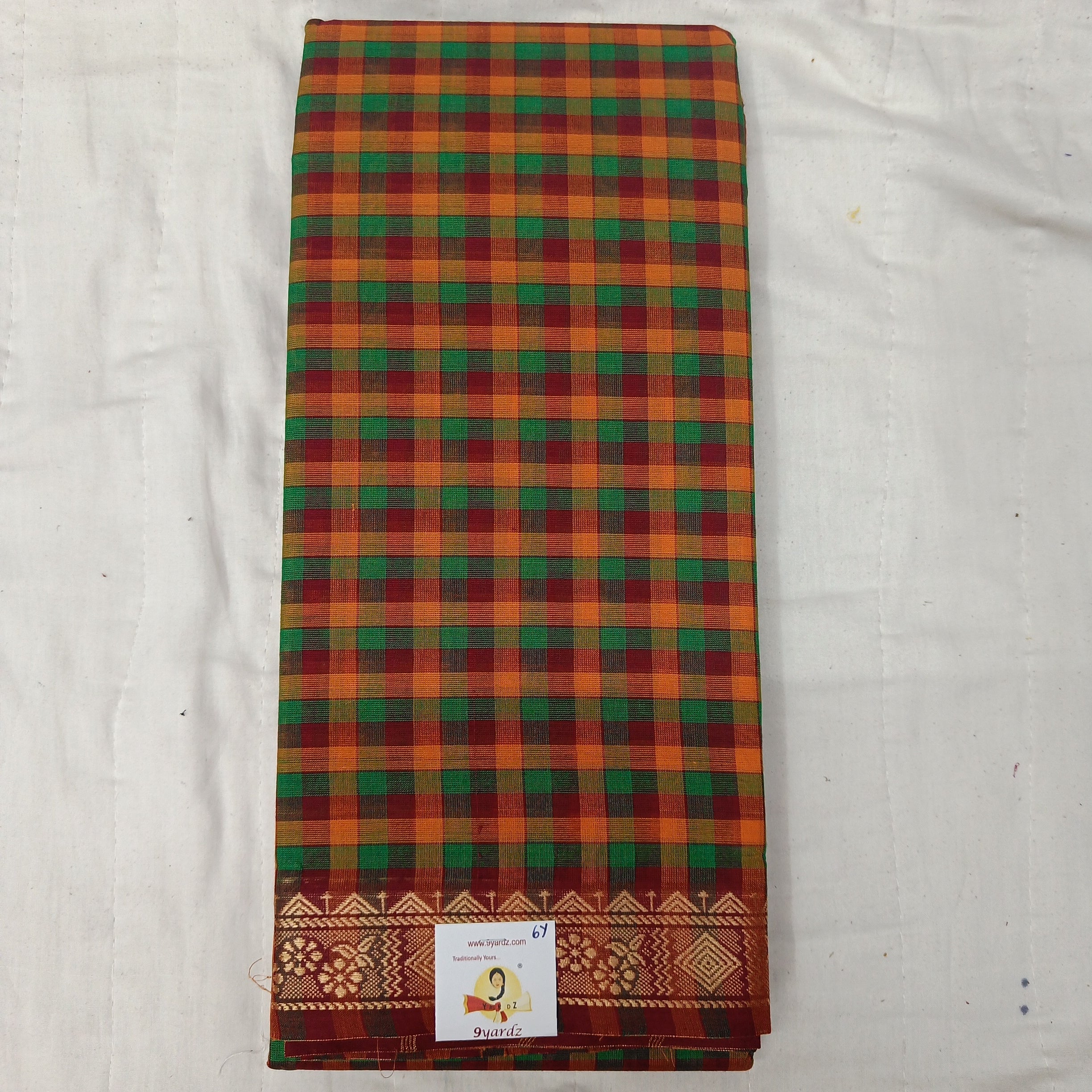 Chettinadu cotton checked 6 yardz