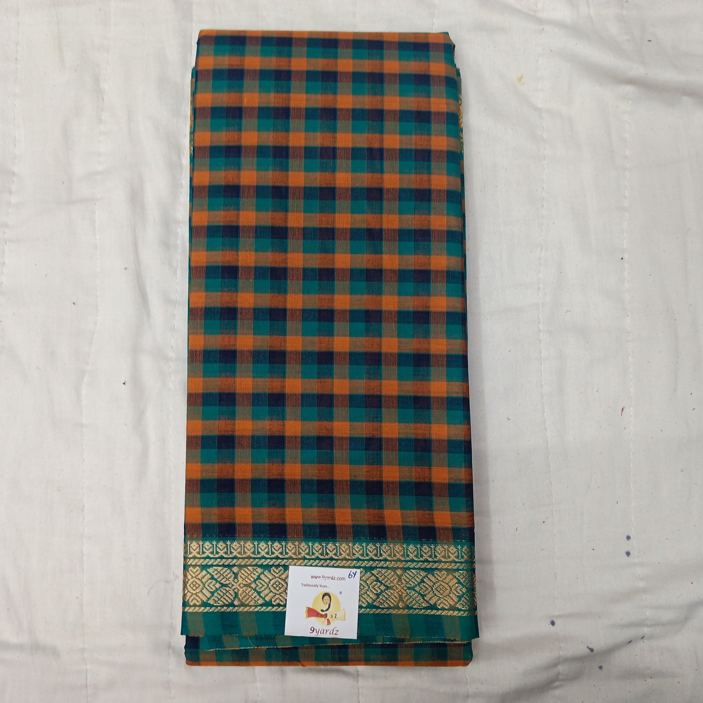 Chettinadu cotton checked 6 yardz