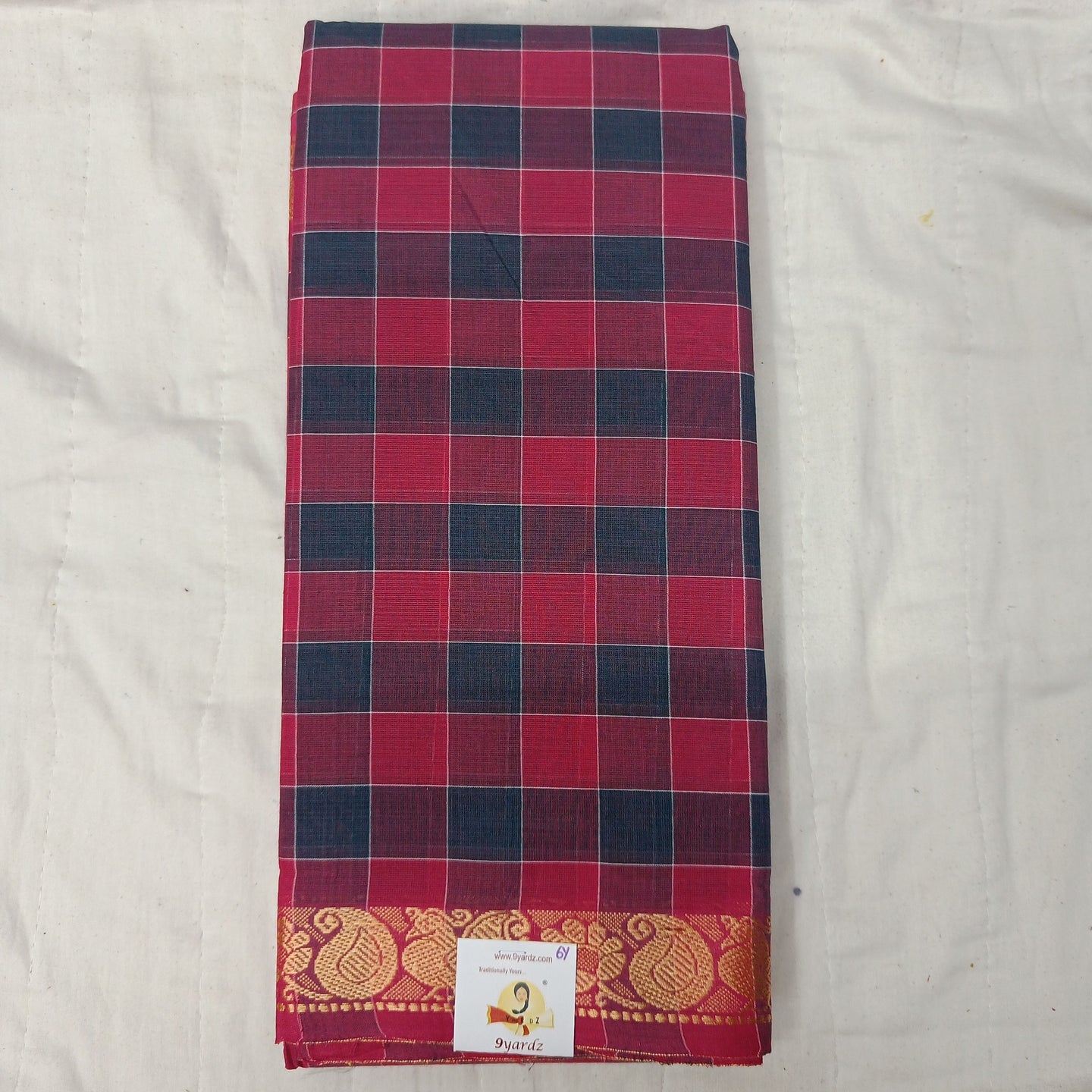 Chettinadu cotton checked 6 yardz