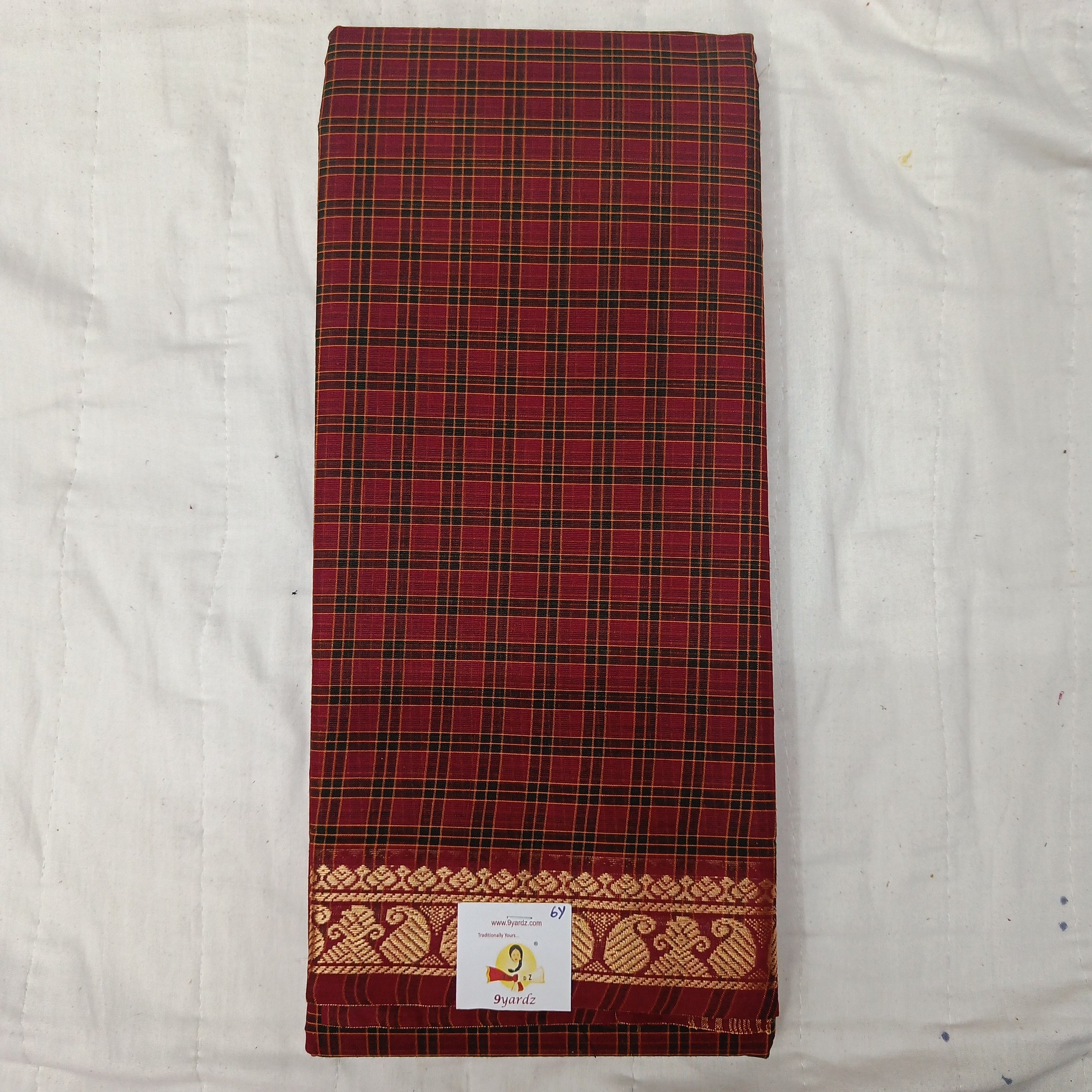 Chettinadu cotton checked 6 yardz
