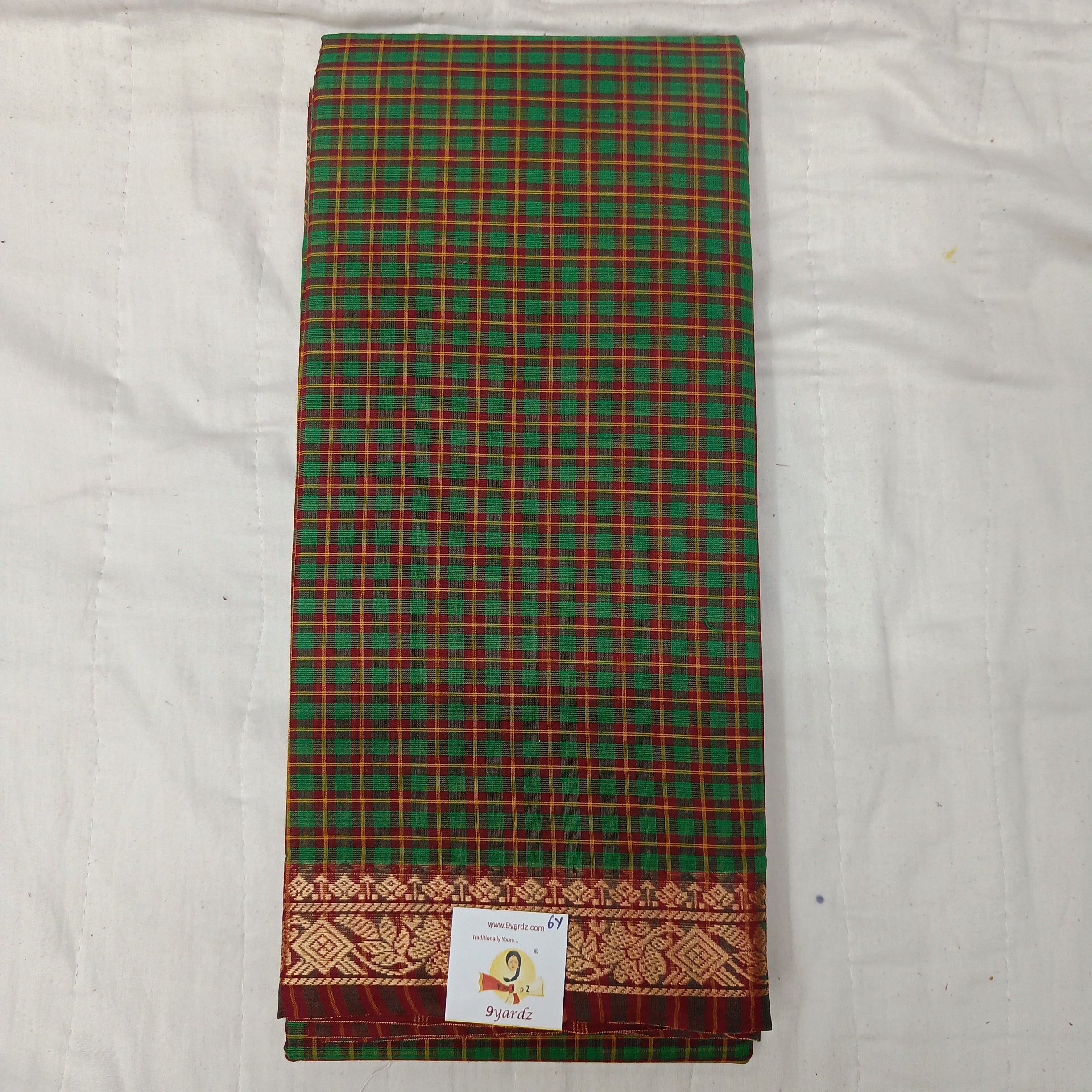 Chettinadu cotton checked 6 yardz