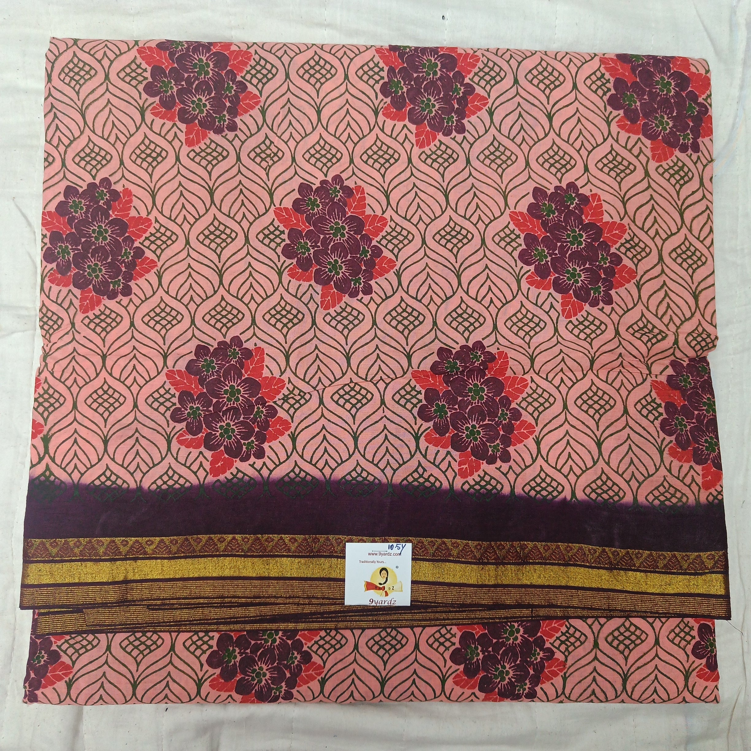 Kalamkari Printed Sungudi 10.5 yards