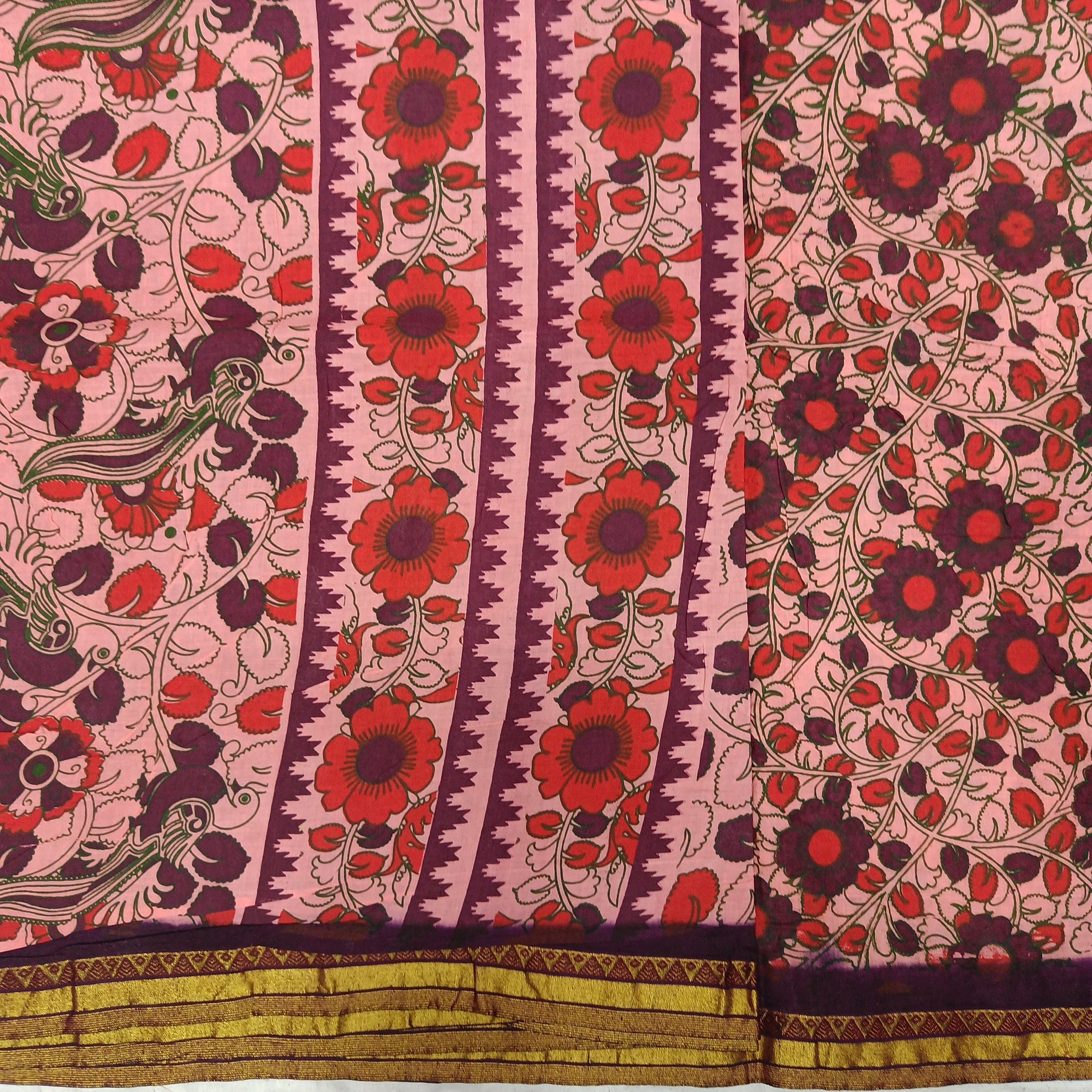 Kalamkari Printed Sungudi 10.5 yards