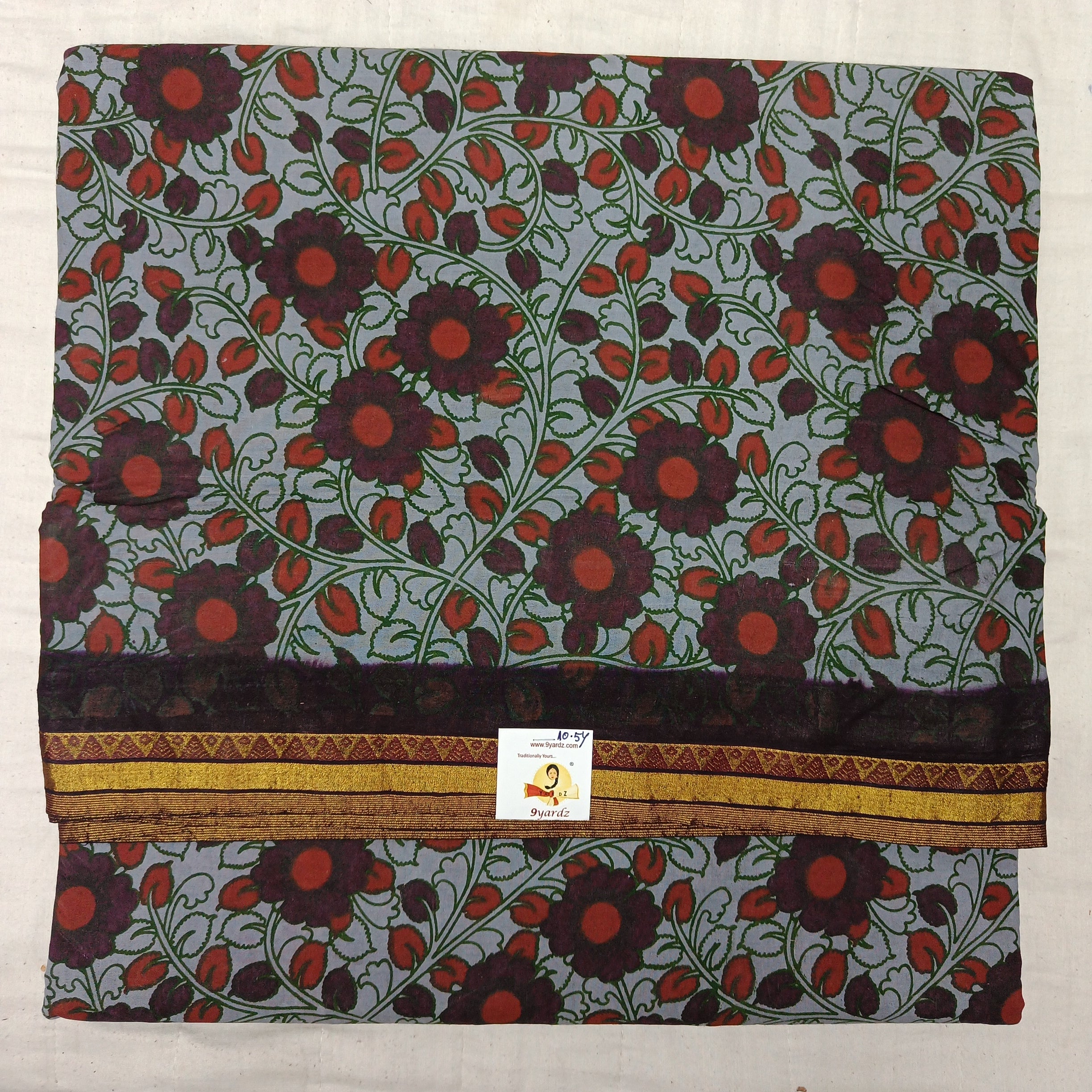 Kalamkari Printed Sungudi 10.5 yards